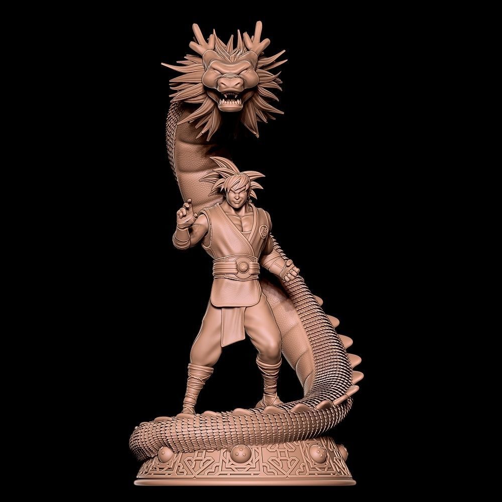 Goku and Shenlong - Fanart Statue 3D print model_3