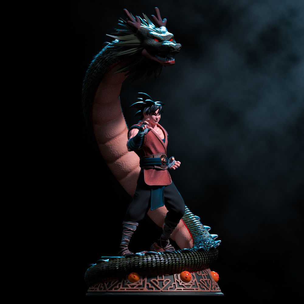 Goku and Shenlong - Fanart Statue 3D print model_9
