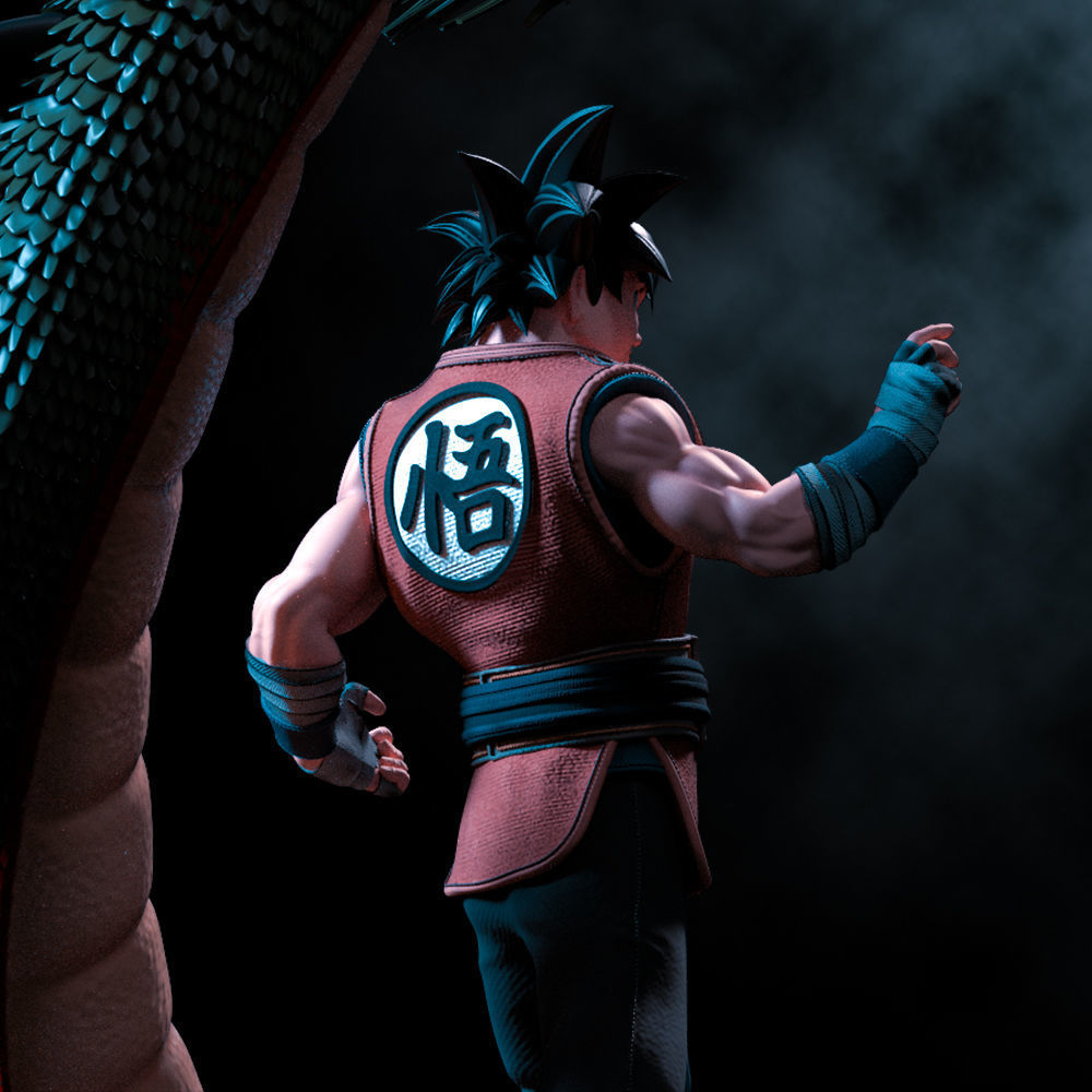Goku and Shenlong - Fanart Statue 3D print model_11