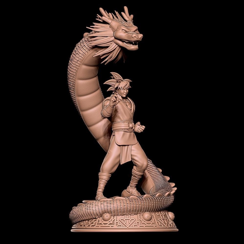 Goku and Shenlong - Fanart Statue 3D print model_10