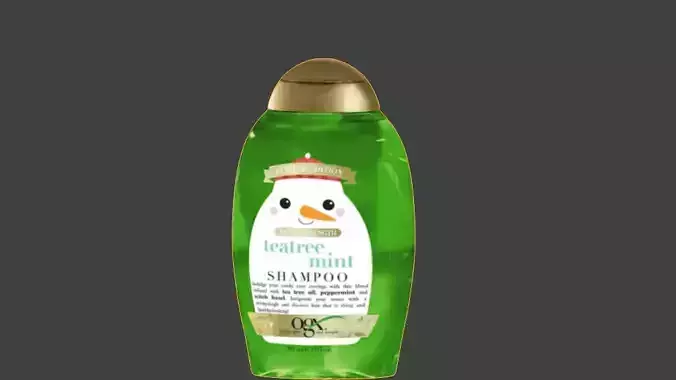 Shampoo bottle of with snowman