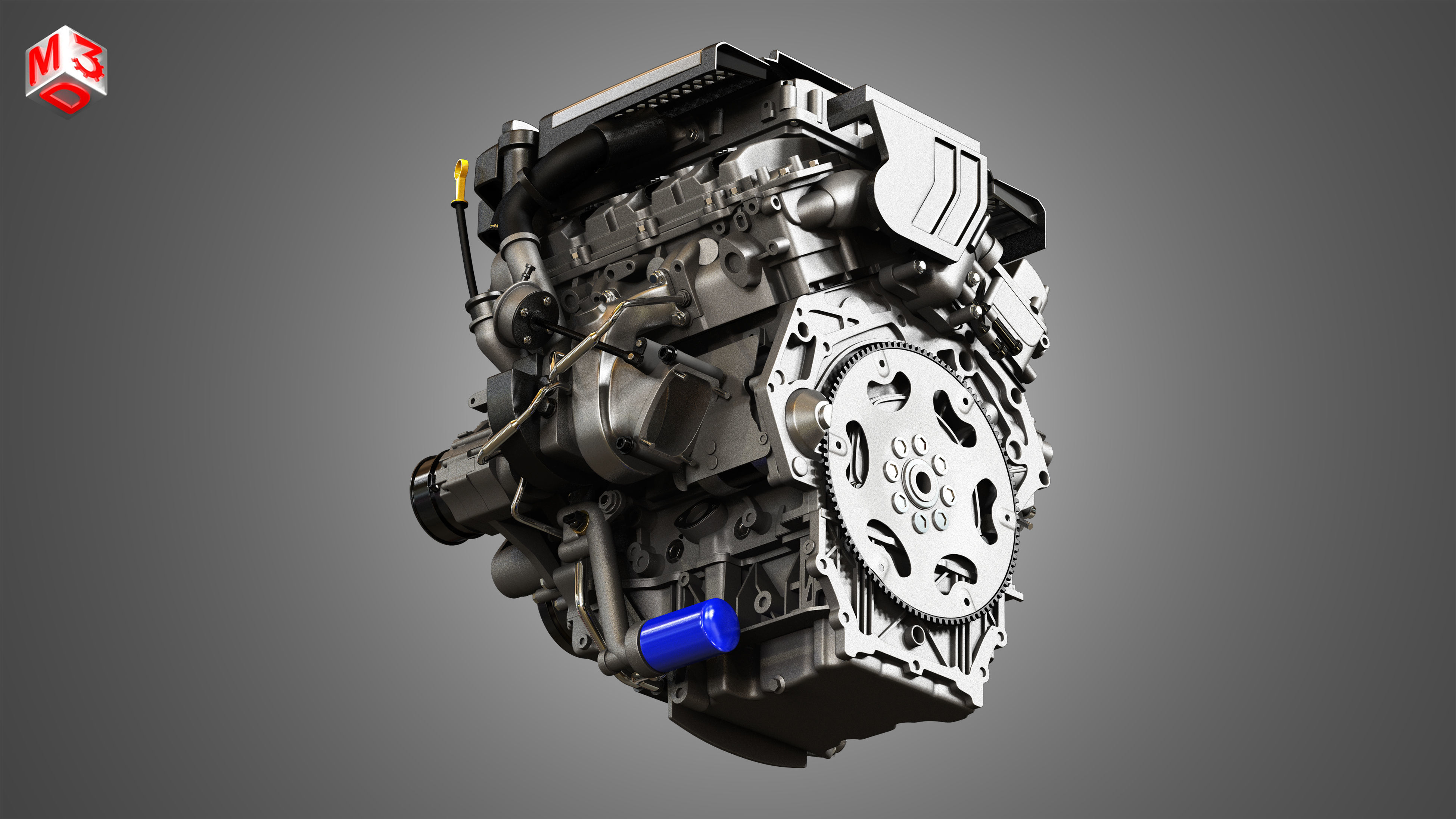 XTS Engine - V6 Twin Turbo Engine - With Interior Parts 3D model_13