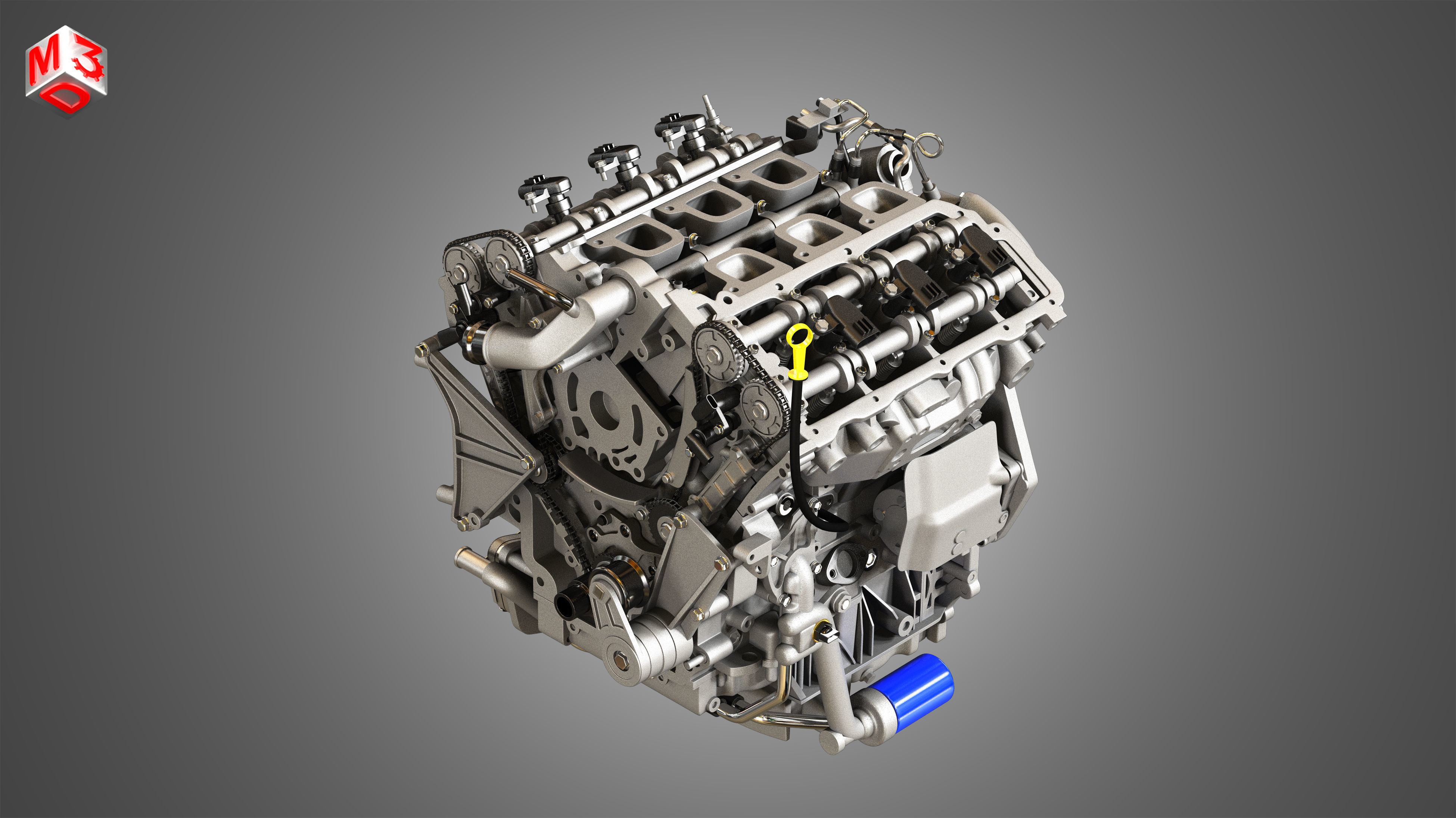 XTS Engine - V6 Twin Turbo Engine - With Interior Parts 3D model_19