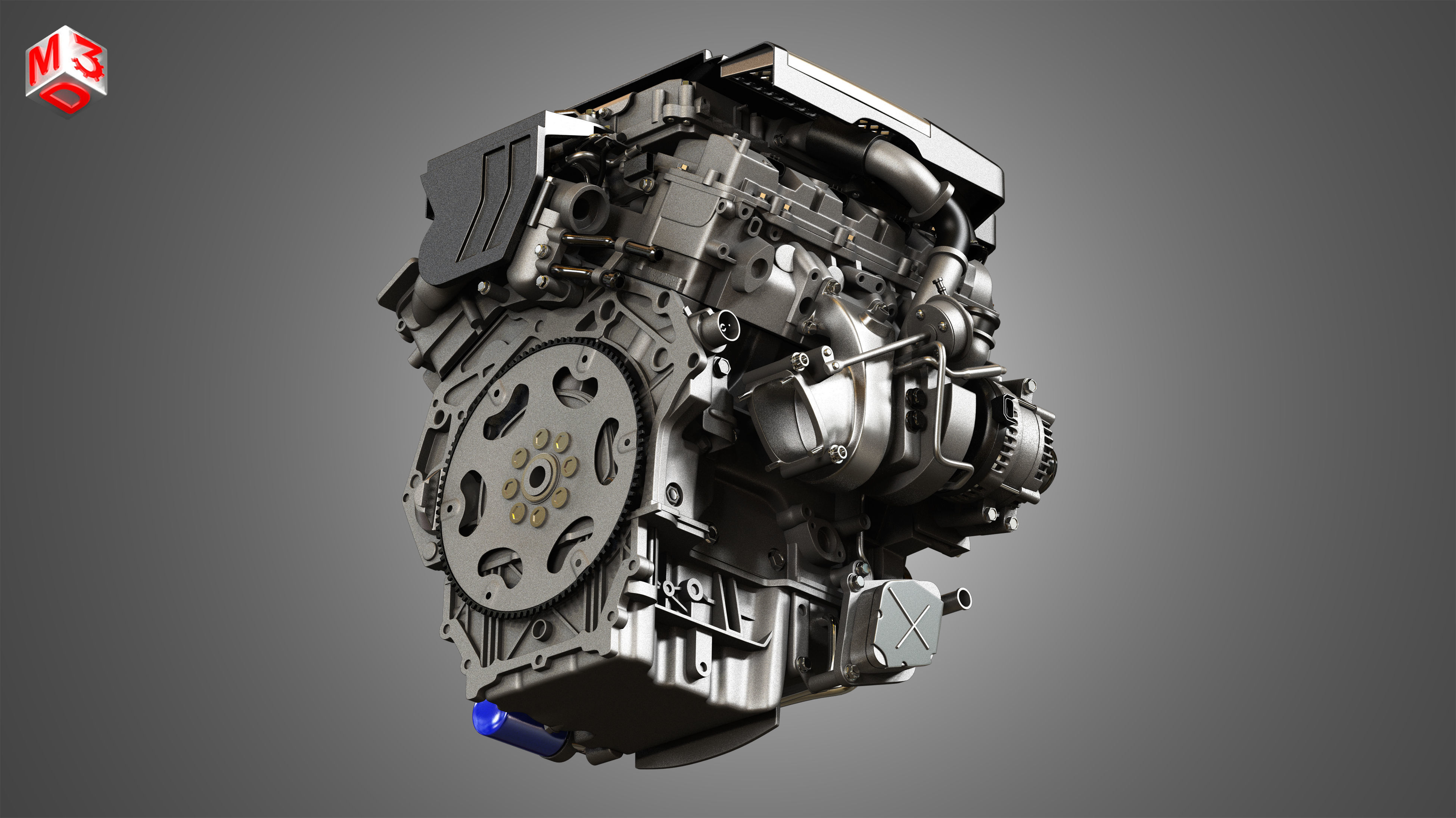 XTS Engine - V6 Twin Turbo Engine - With Interior Parts 3D model_11