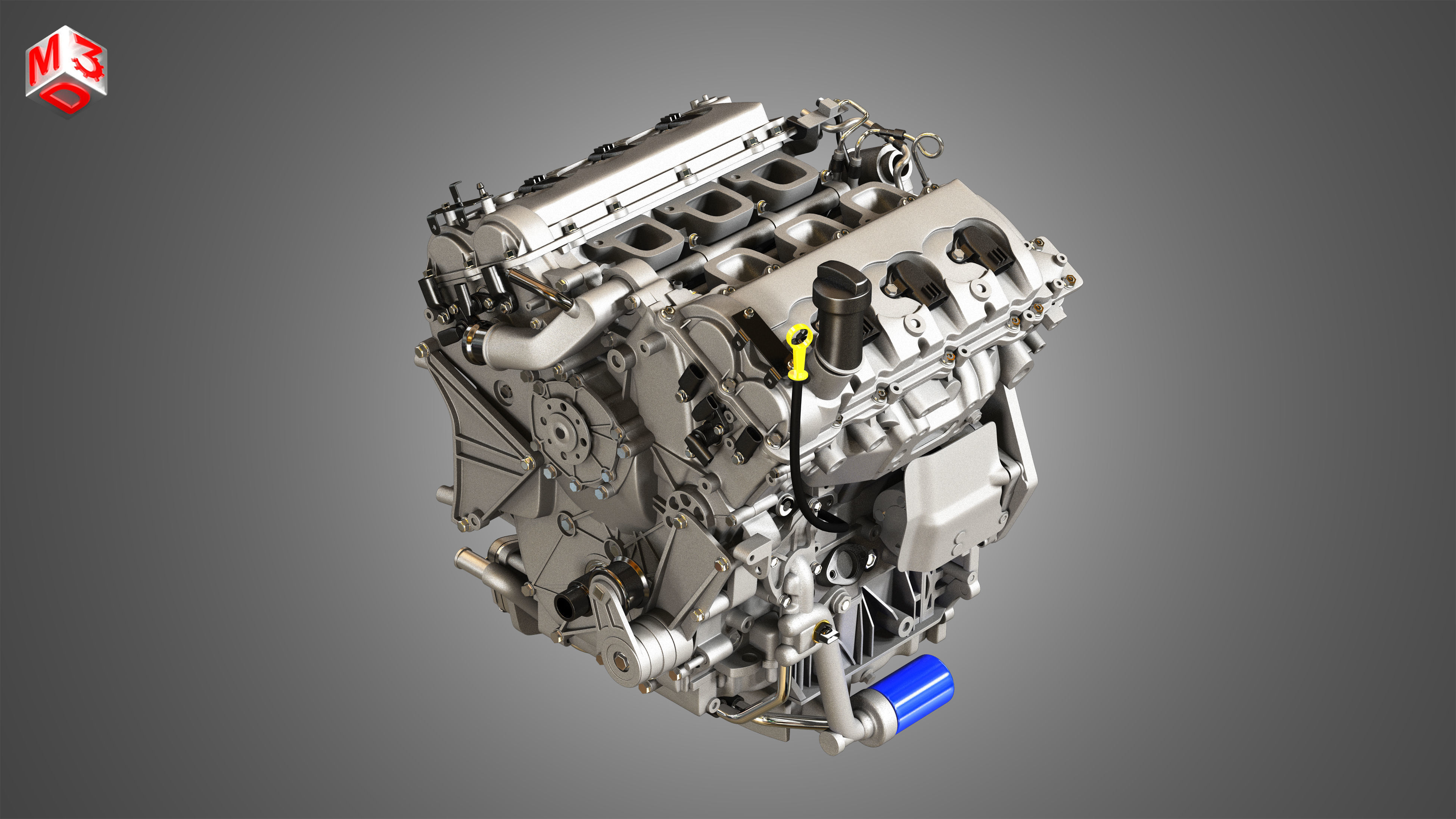 XTS Engine - V6 Twin Turbo Engine - With Interior Parts 3D model_18