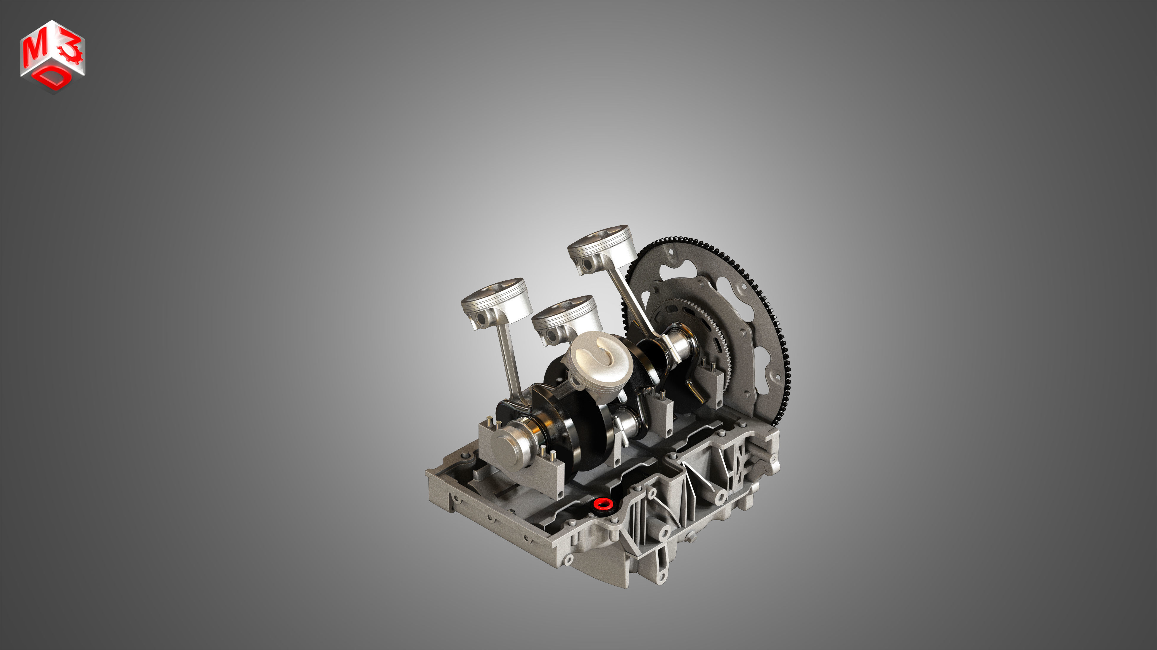 XTS Engine - V6 Twin Turbo Engine - With Interior Parts 3D model_25
