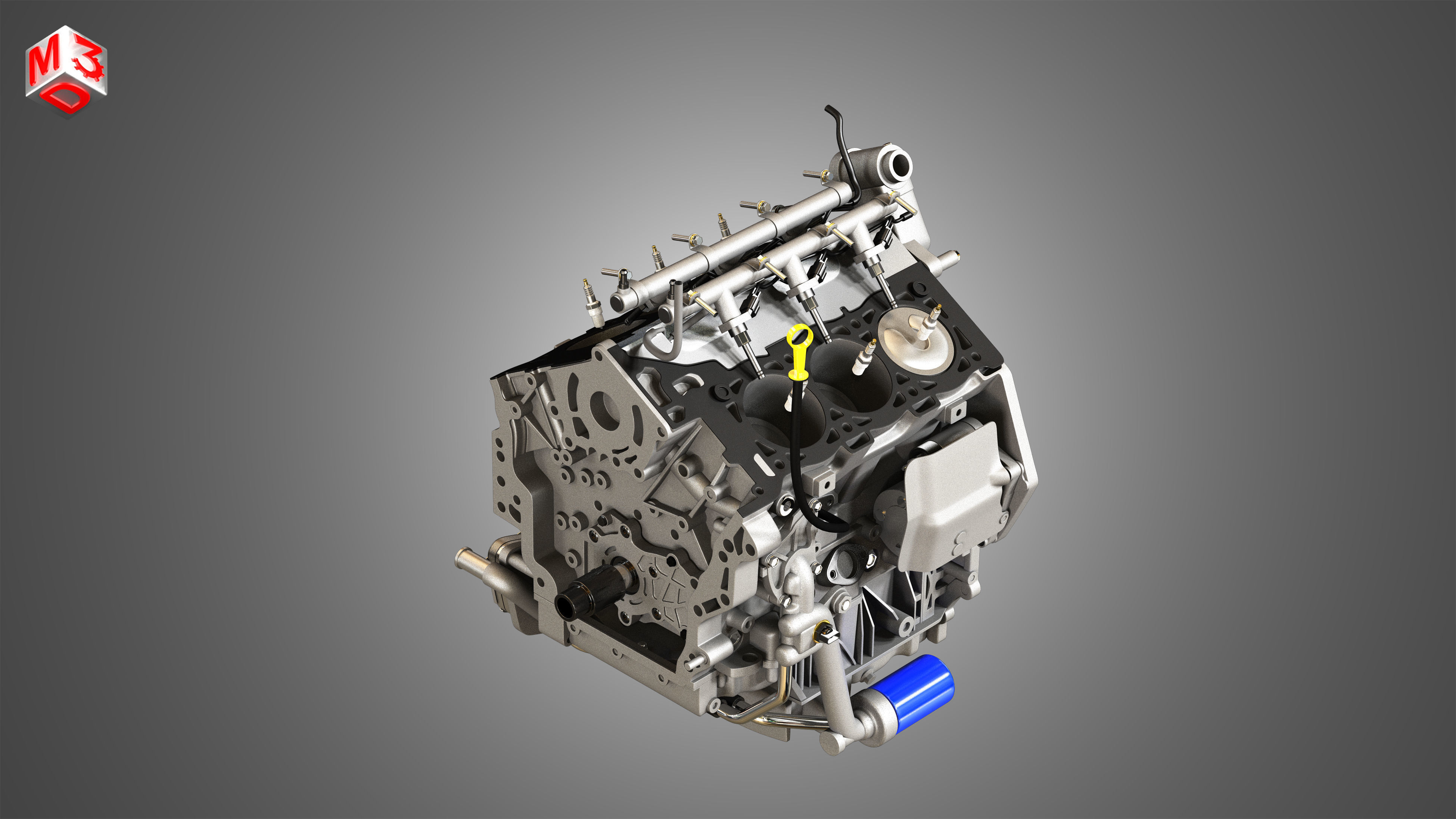 XTS Engine - V6 Twin Turbo Engine - With Interior Parts 3D model_22