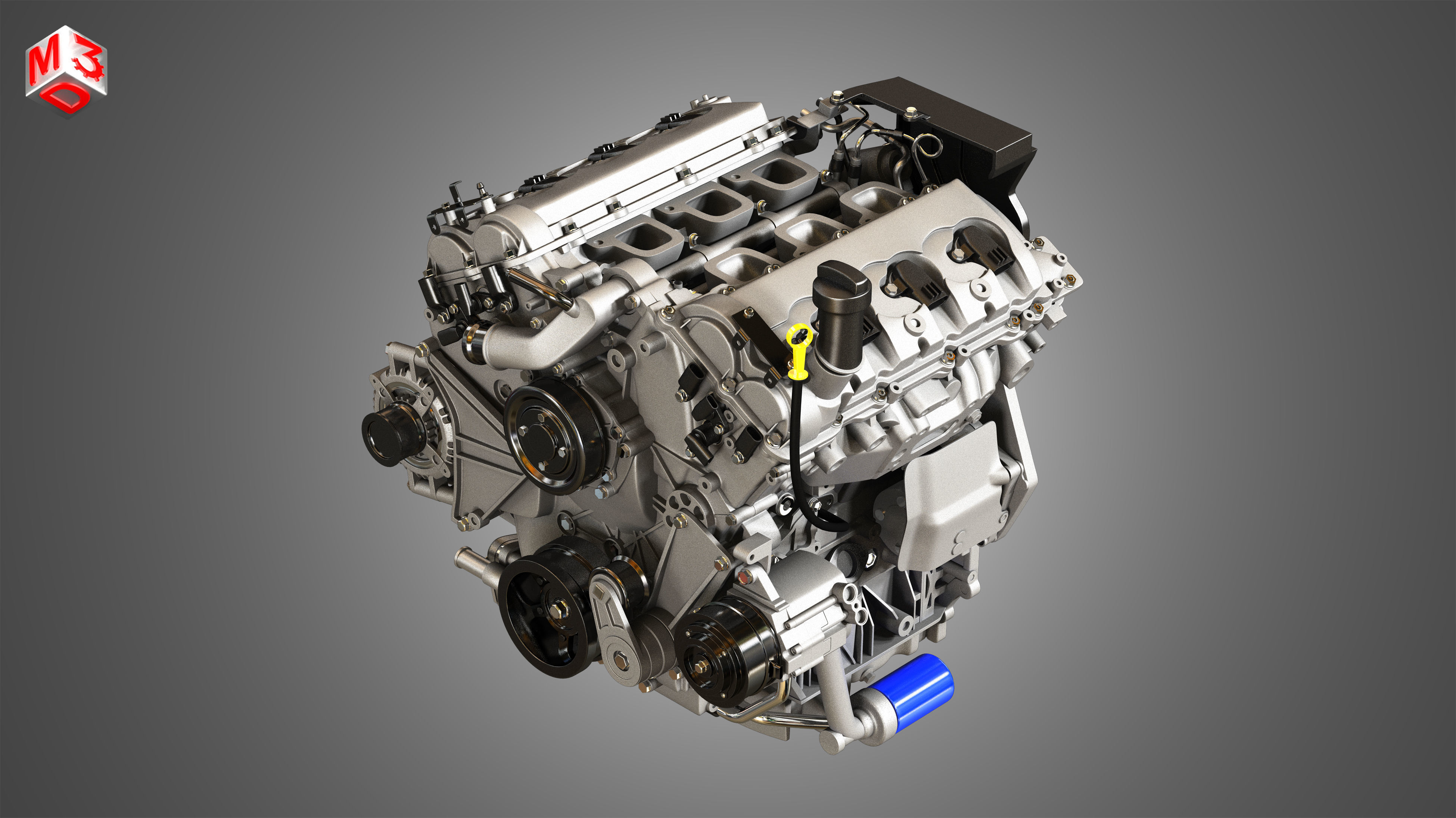 XTS Engine - V6 Twin Turbo Engine - With Interior Parts 3D model_17