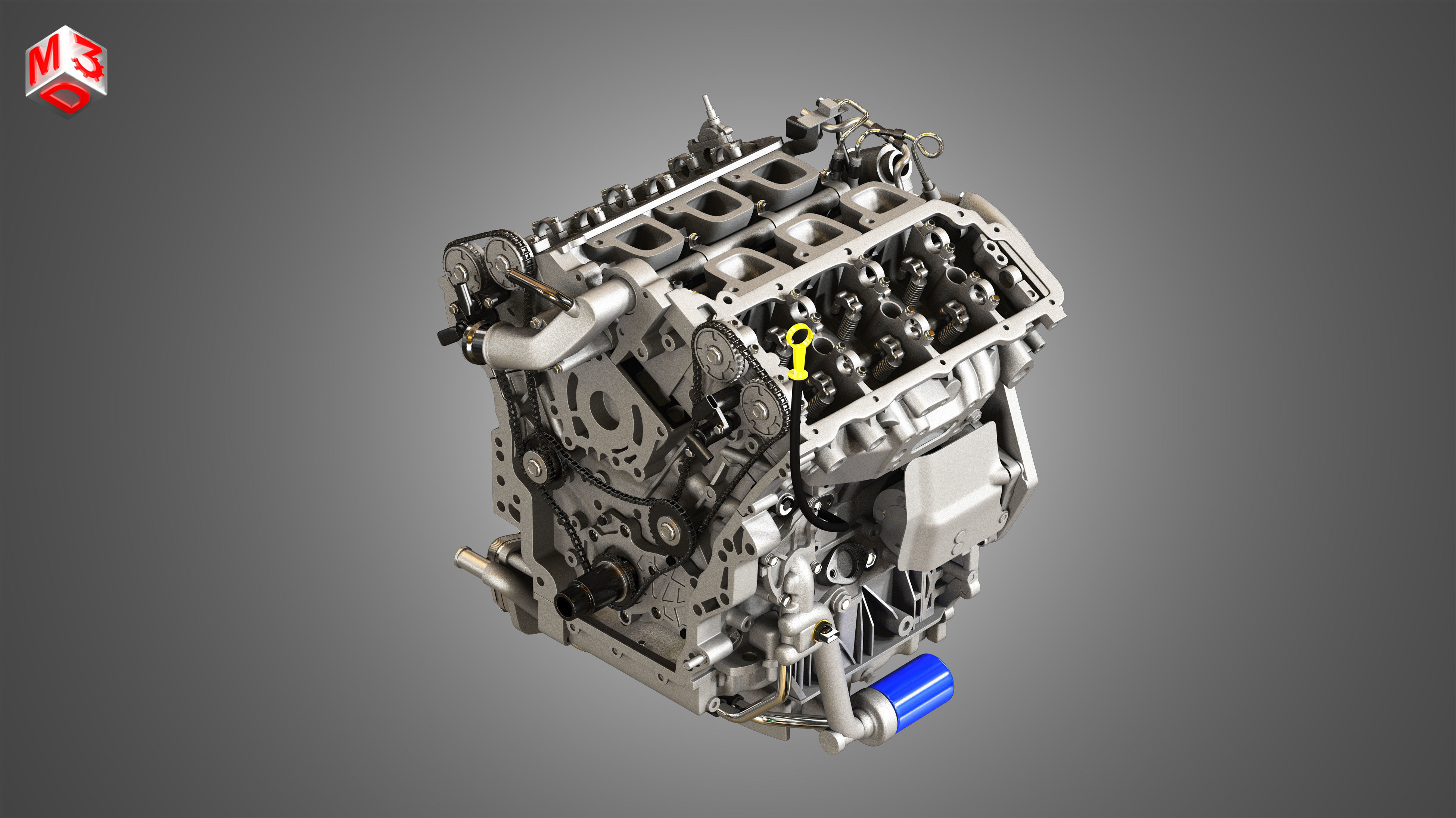 XTS Engine - V6 Twin Turbo Engine - With Interior Parts 3D model_20