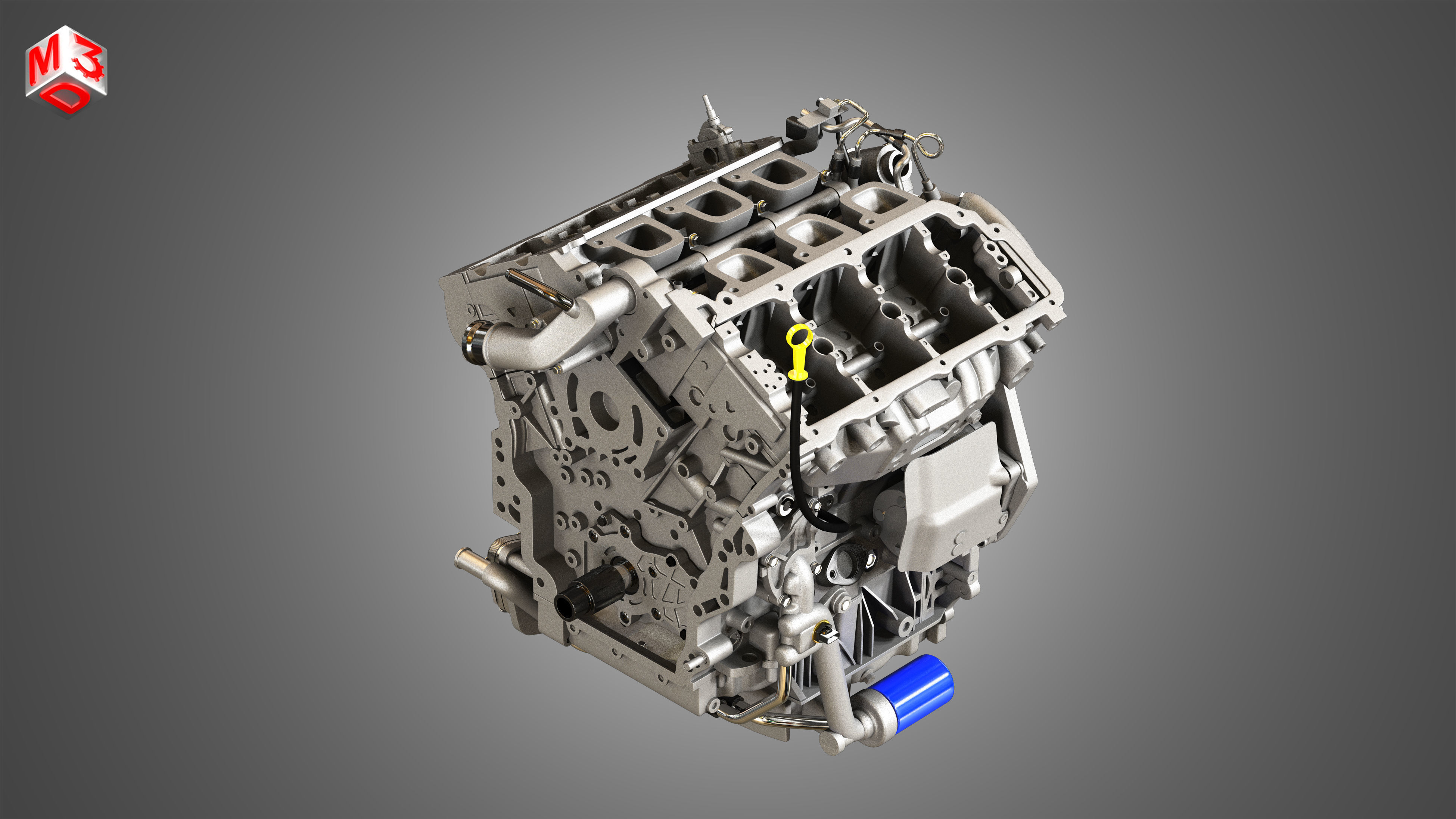 XTS Engine - V6 Twin Turbo Engine - With Interior Parts 3D model_21