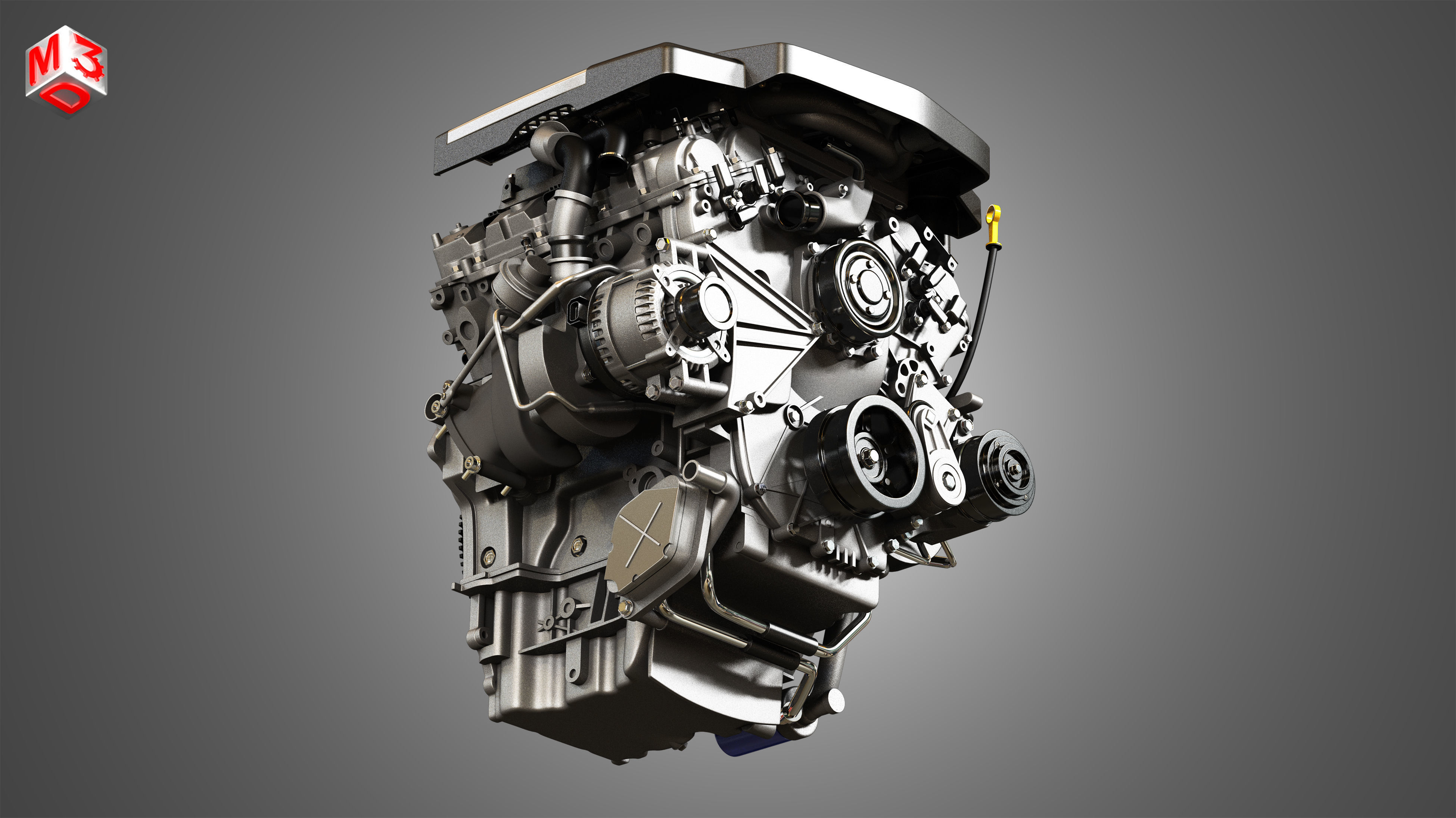 XTS Engine - V6 Twin Turbo Engine - With Interior Parts 3D model_12