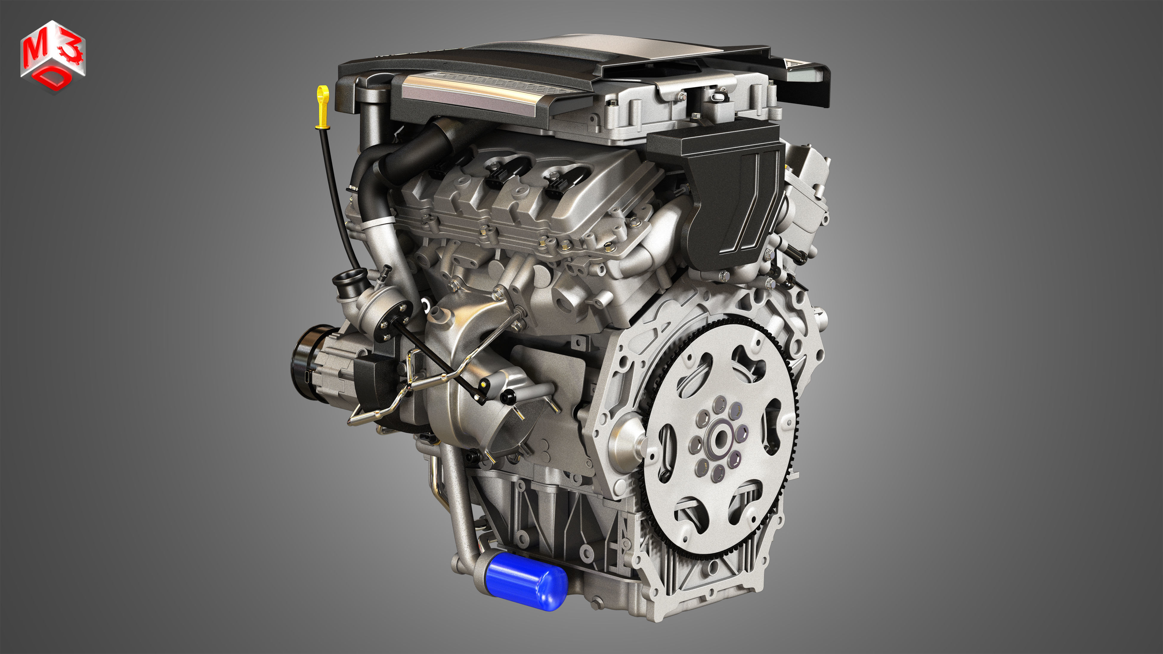 XTS Engine - V6 Twin Turbo Engine - With Interior Parts 3D model_5