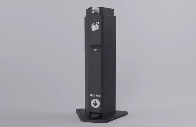 Hand Sanitizer Stand Black Steel 3D model