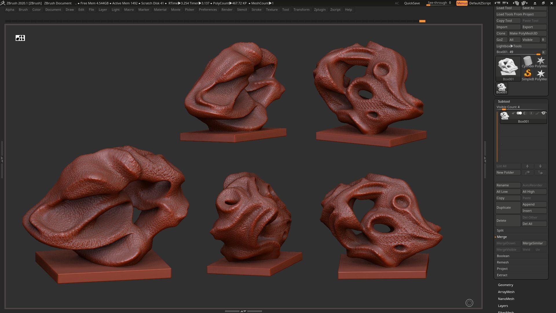 Modern Abstract Decorative sculpture 3d print model 3D print model_2