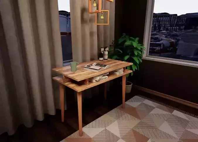 Wooden desk -Revit 2018- Free 3D model