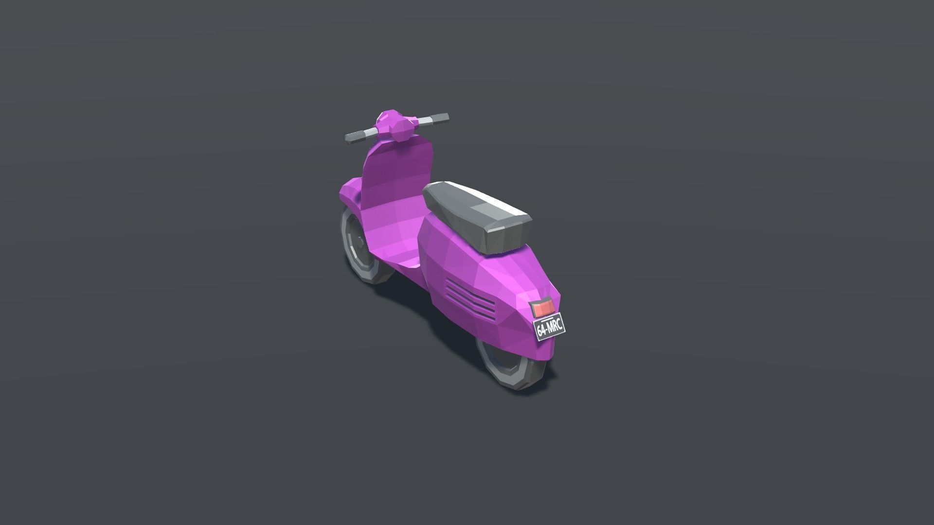 Scooter Retro Old Low Poly Low-poly 3D model_1
