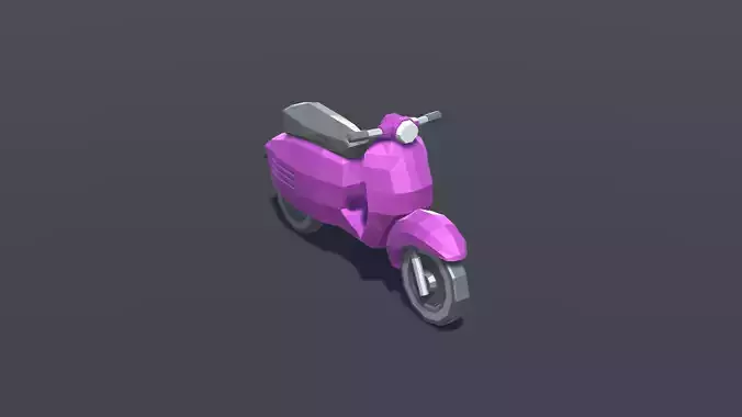 Scooter Retro Old Low Poly