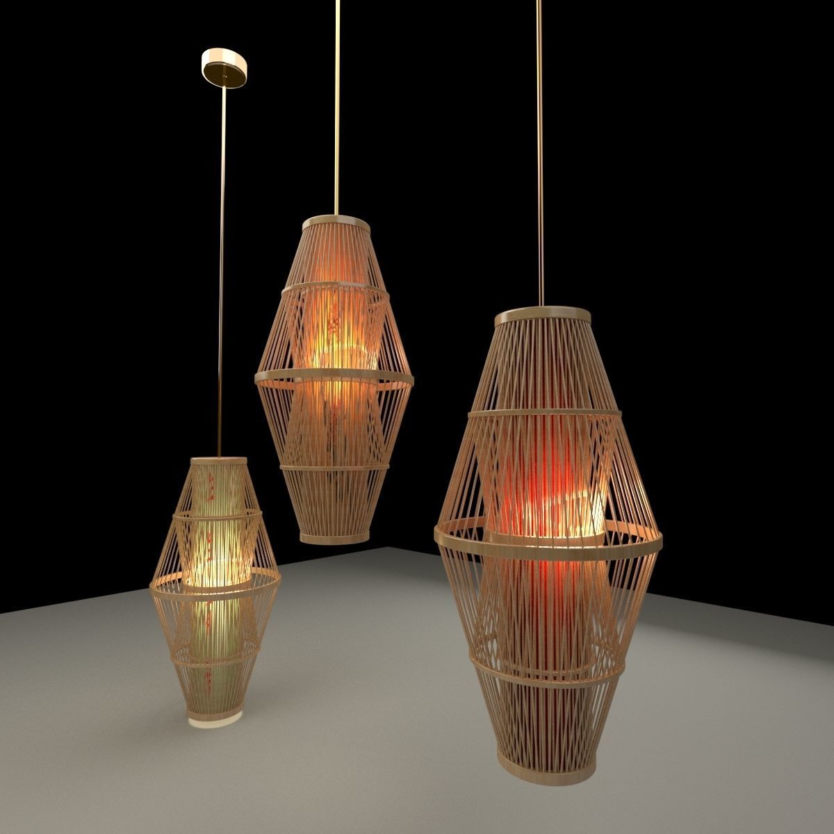Chinese lantern 3D model_1