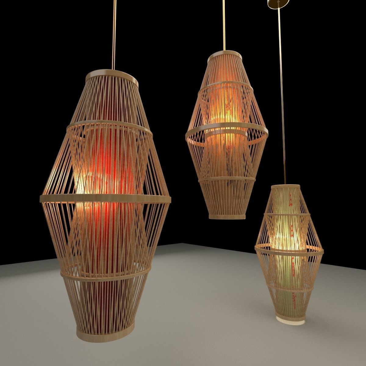 Chinese lantern 3D model_3