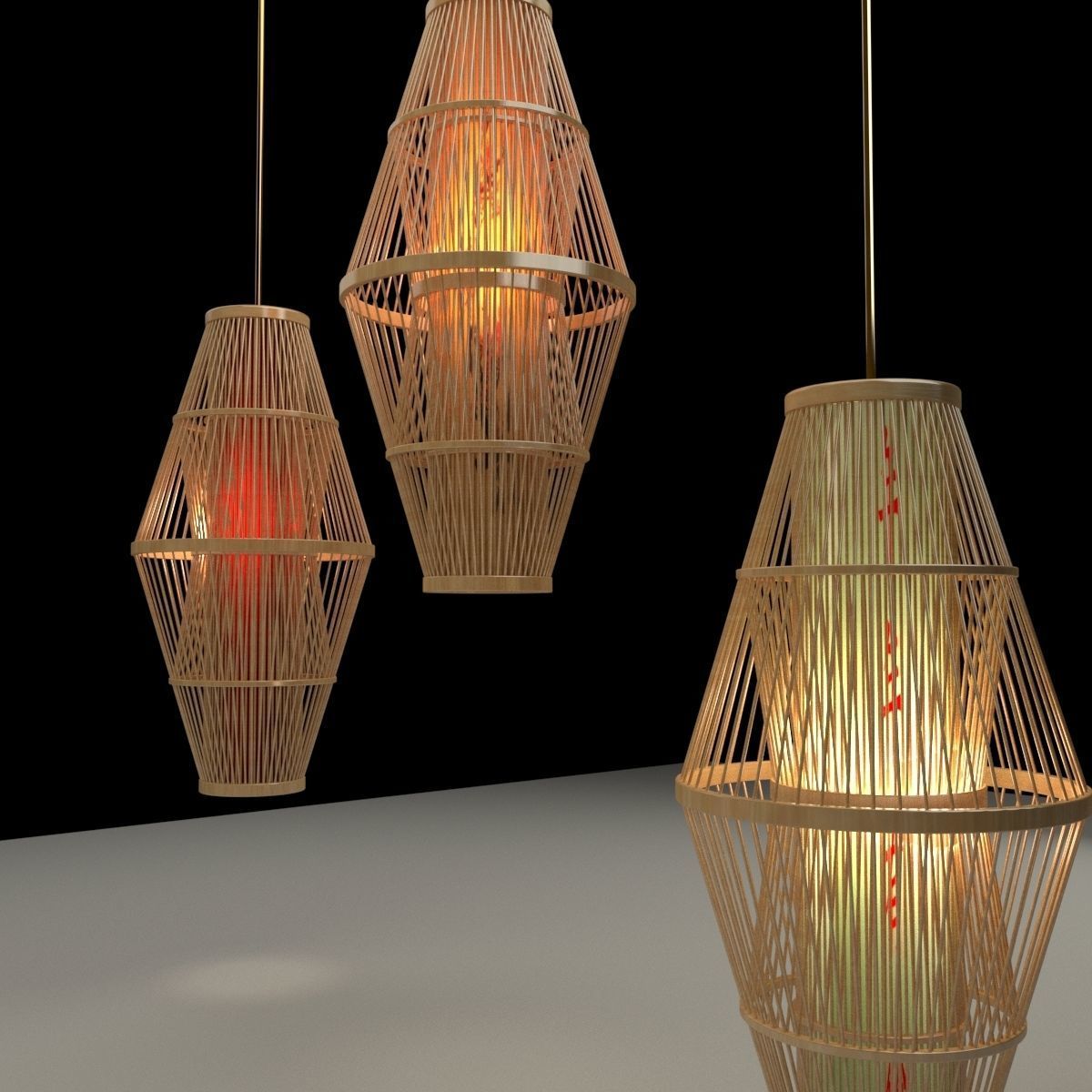 Chinese lantern 3D model_4