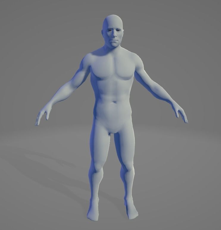 Male Base Mesh with rigged and retopod Versions Low-poly 3D model_9