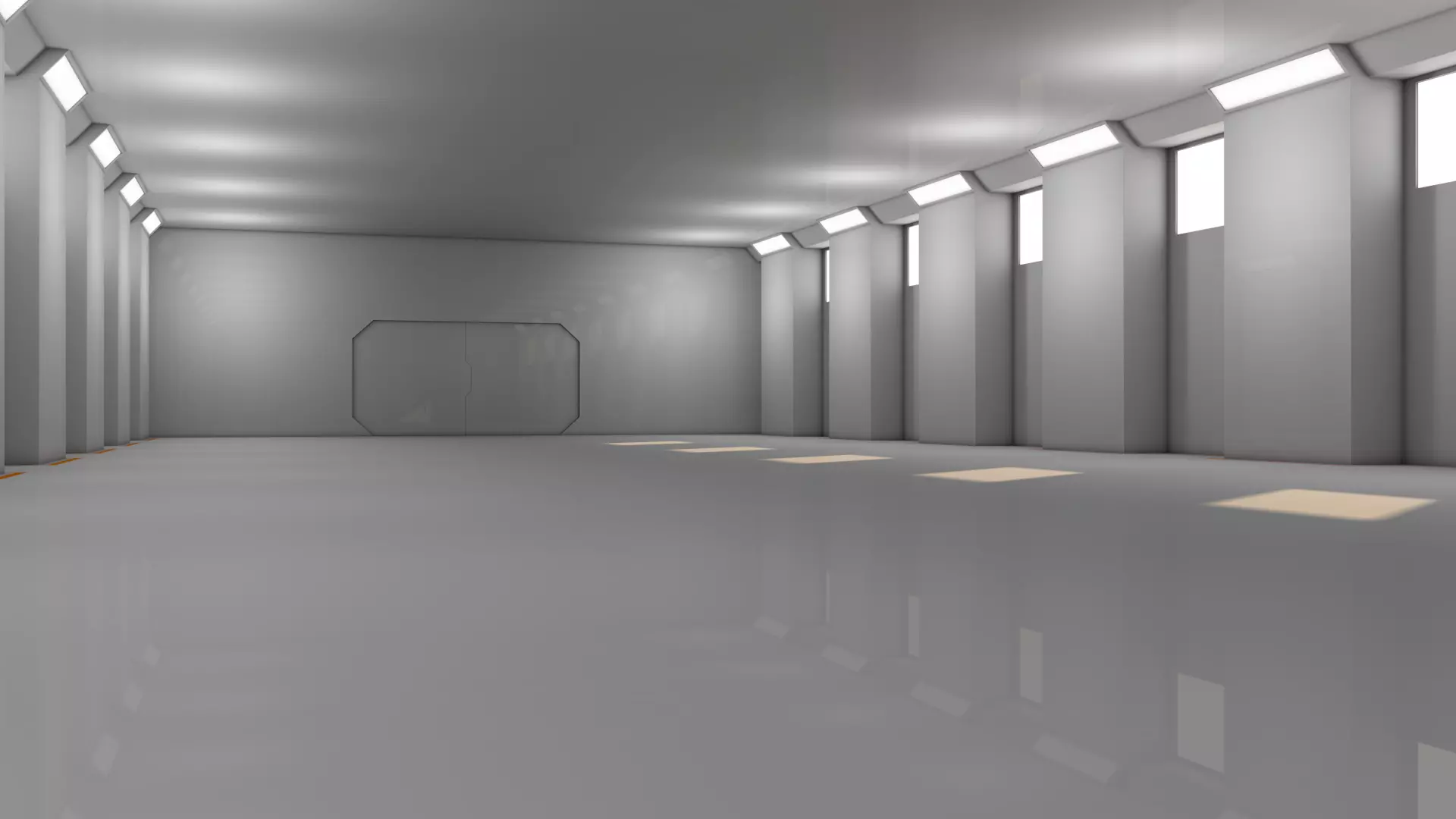 Sci Fi Warehouse Low-poly 3D model