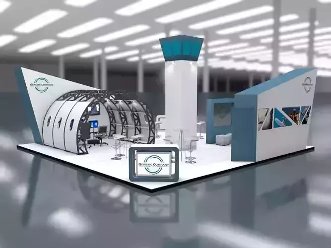 Exhibition Stand Booth stall 10x10m Height 500cm 4 Side Open