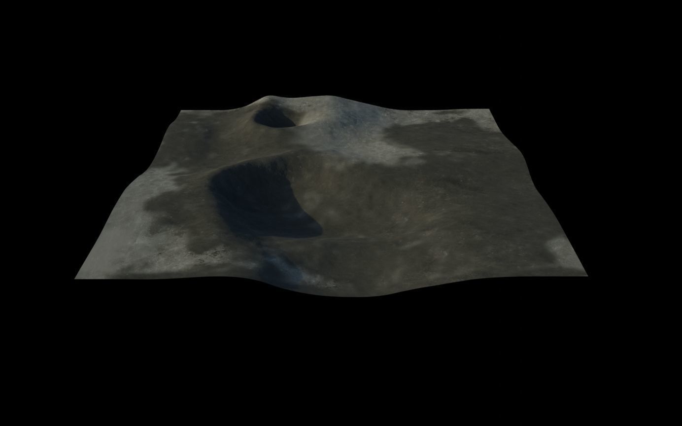 Landscape 3D model surface of moon 3D model_2