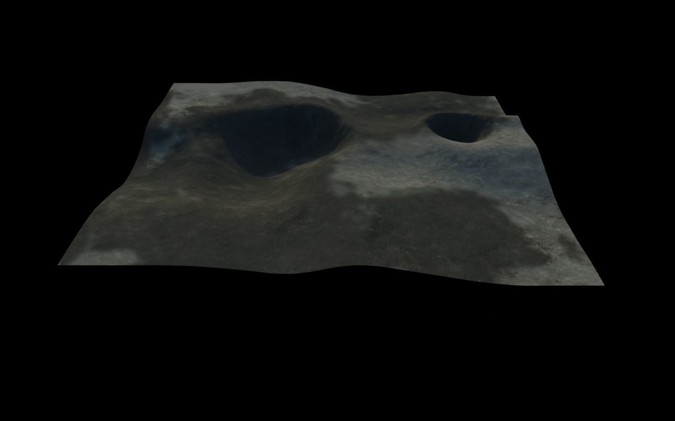 Landscape 3D model surface of moon 3D model_3