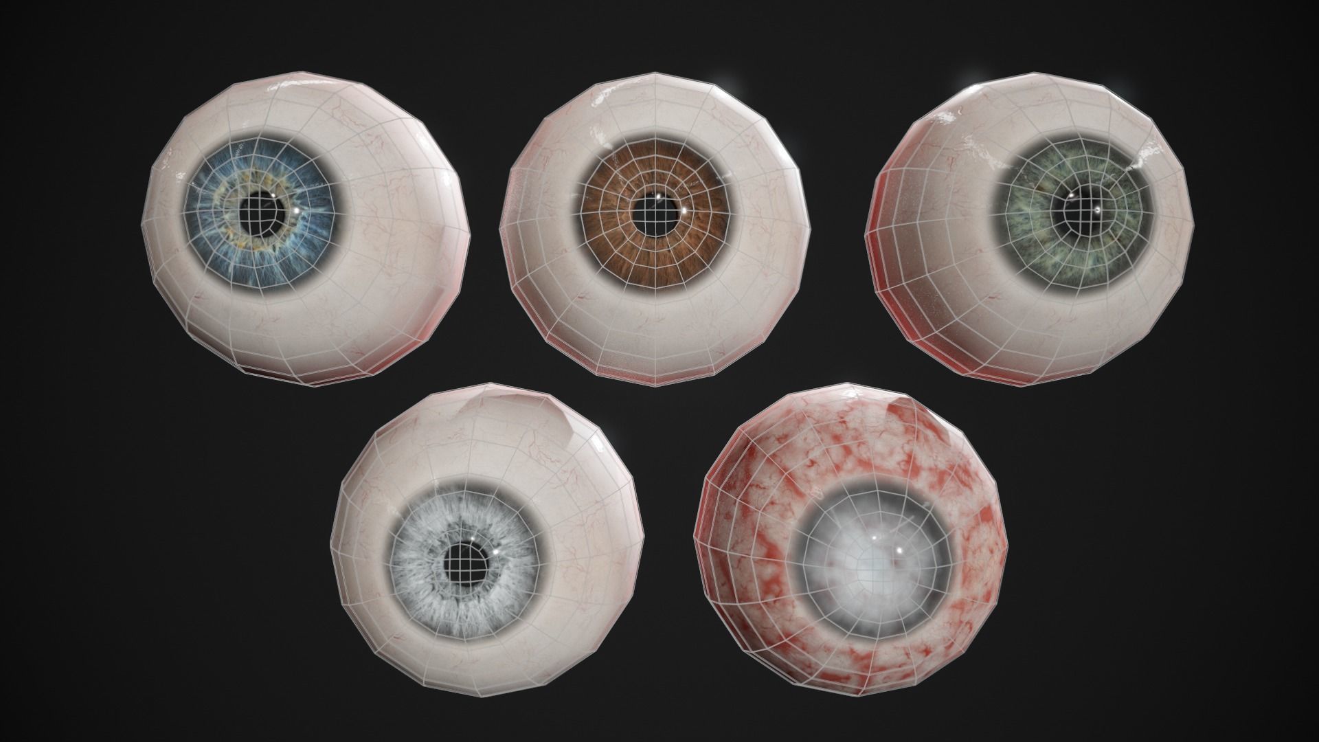 Human Eye Realtime pack Low-poly 3D model_17