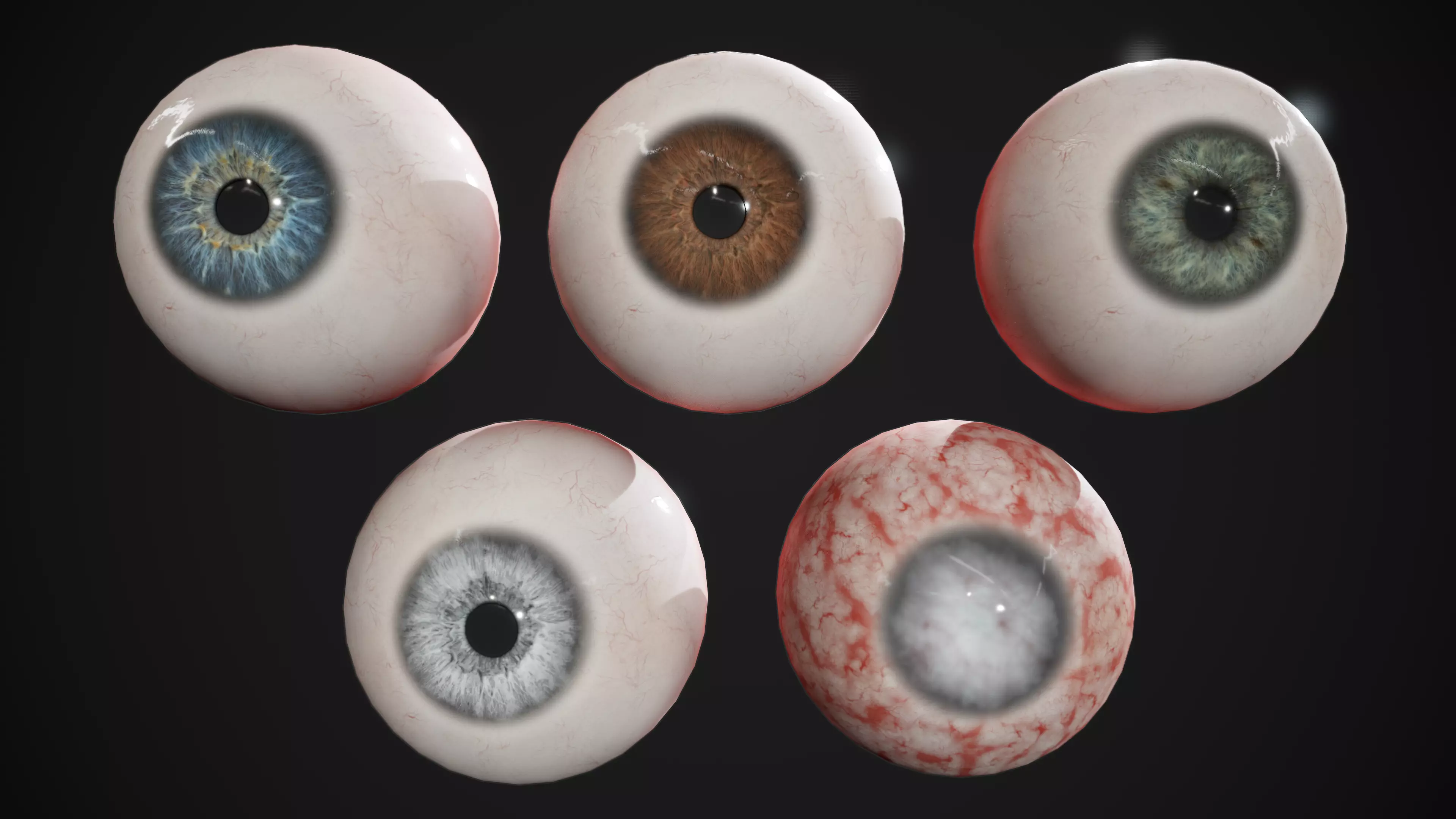 Human Eye Realtime pack Low-poly 3D model_0