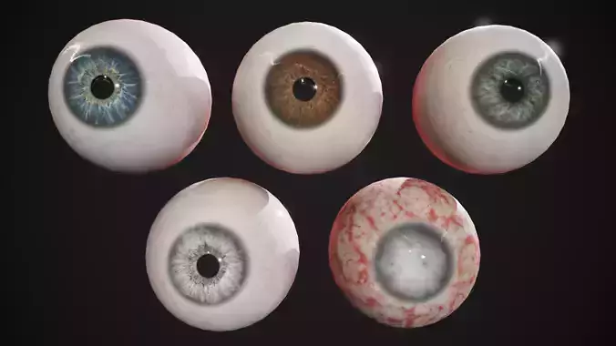 Human Eye Realtime pack Low-poly 3D model