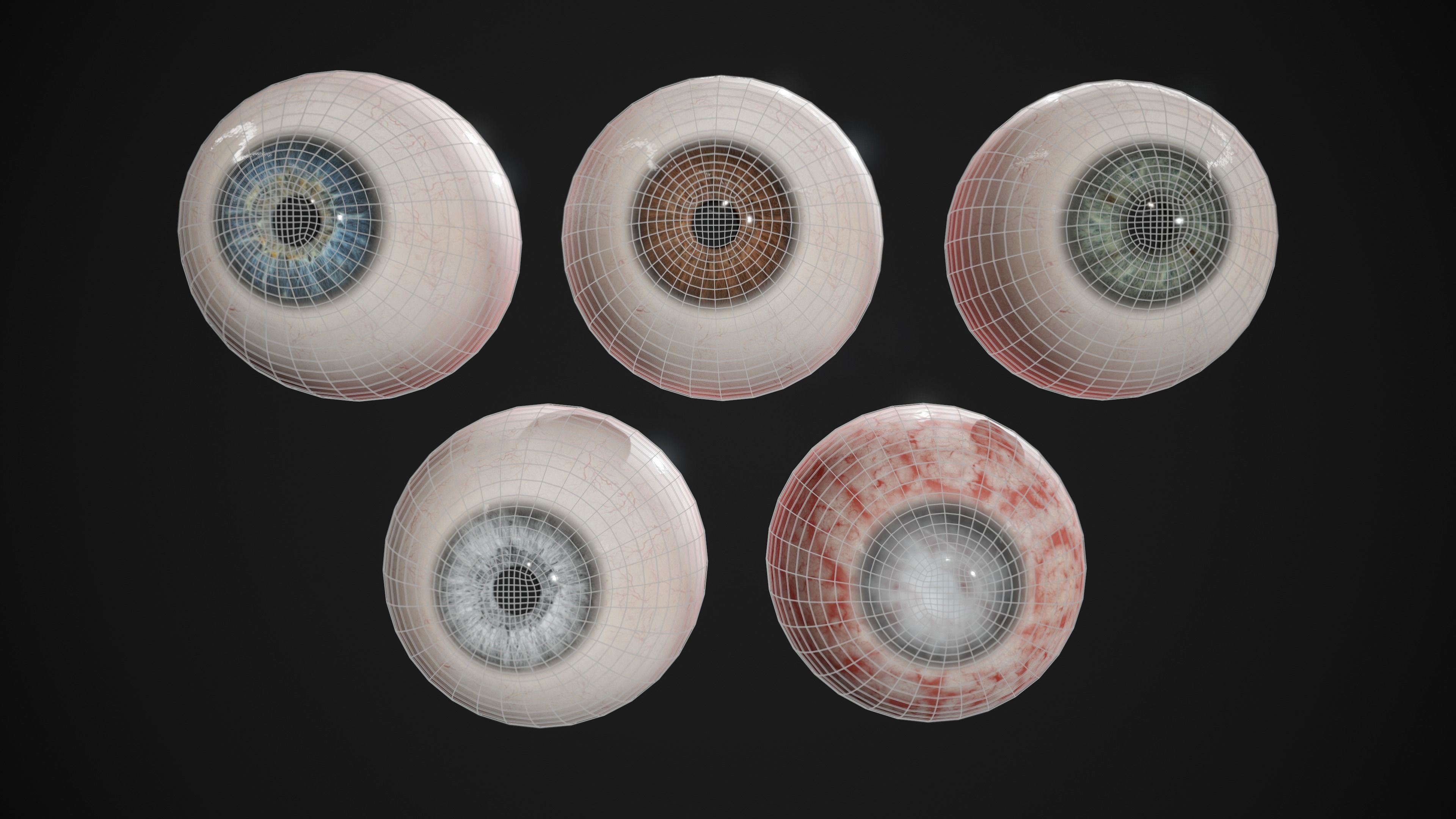 Human Eye Realtime pack Low-poly 3D model_18