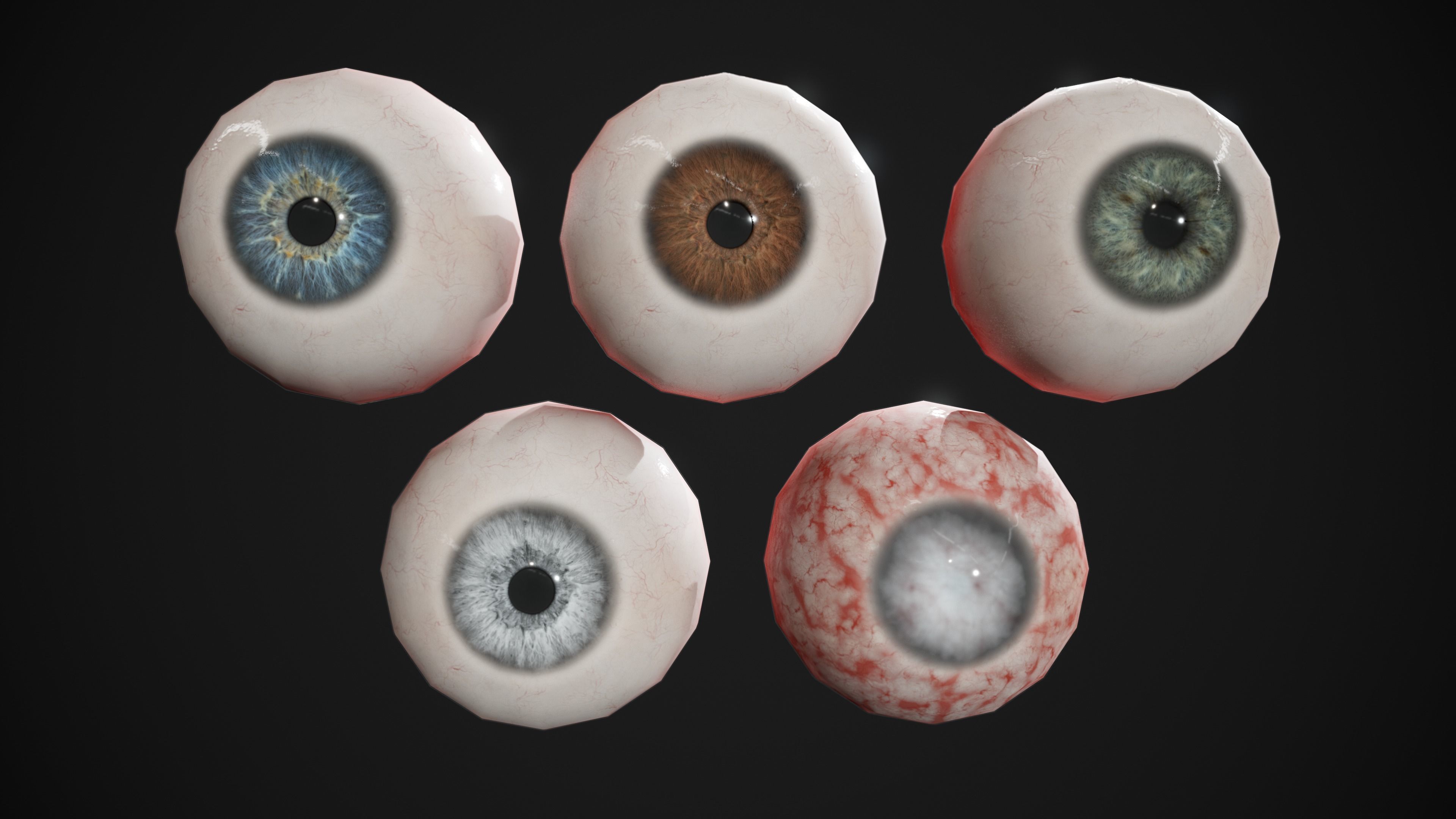 Human Eye Realtime pack Low-poly 3D model_16