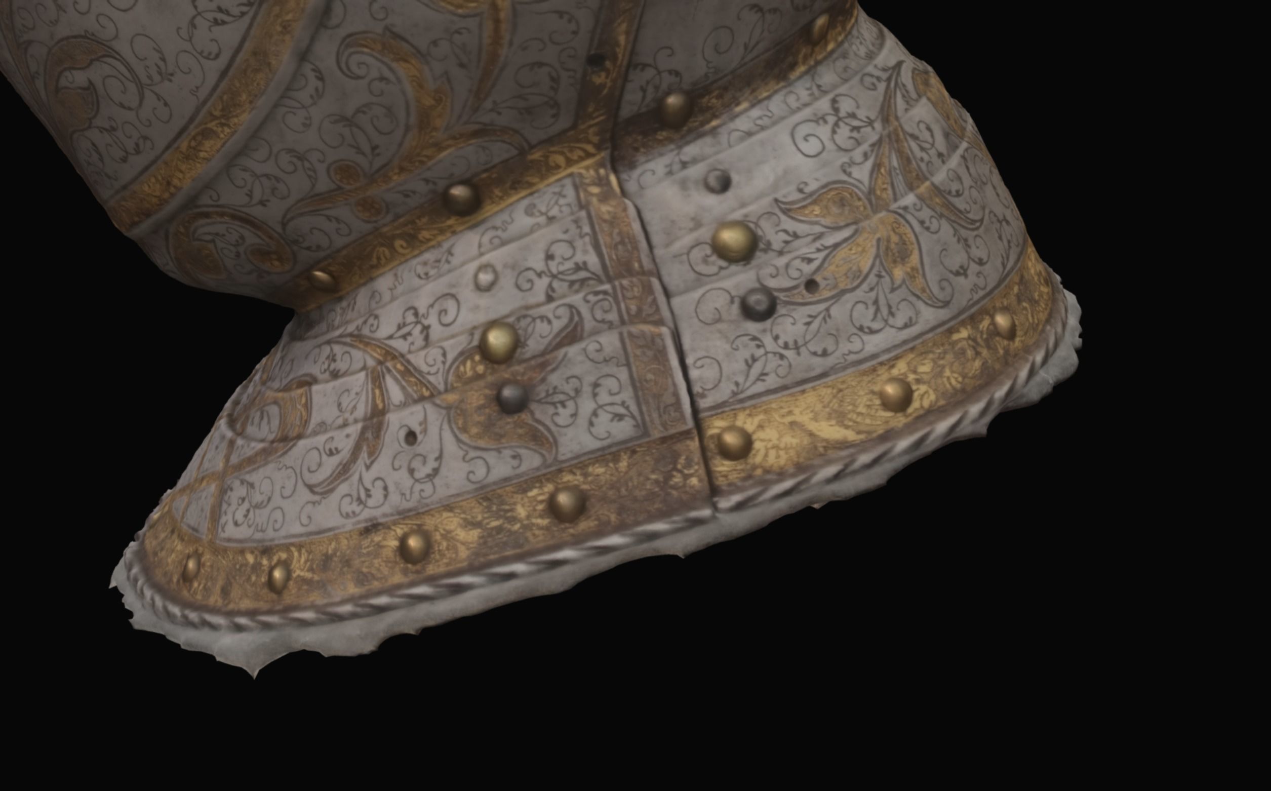 Gold and Silver Knights Helmet Photogrammetry scan 3D model_16