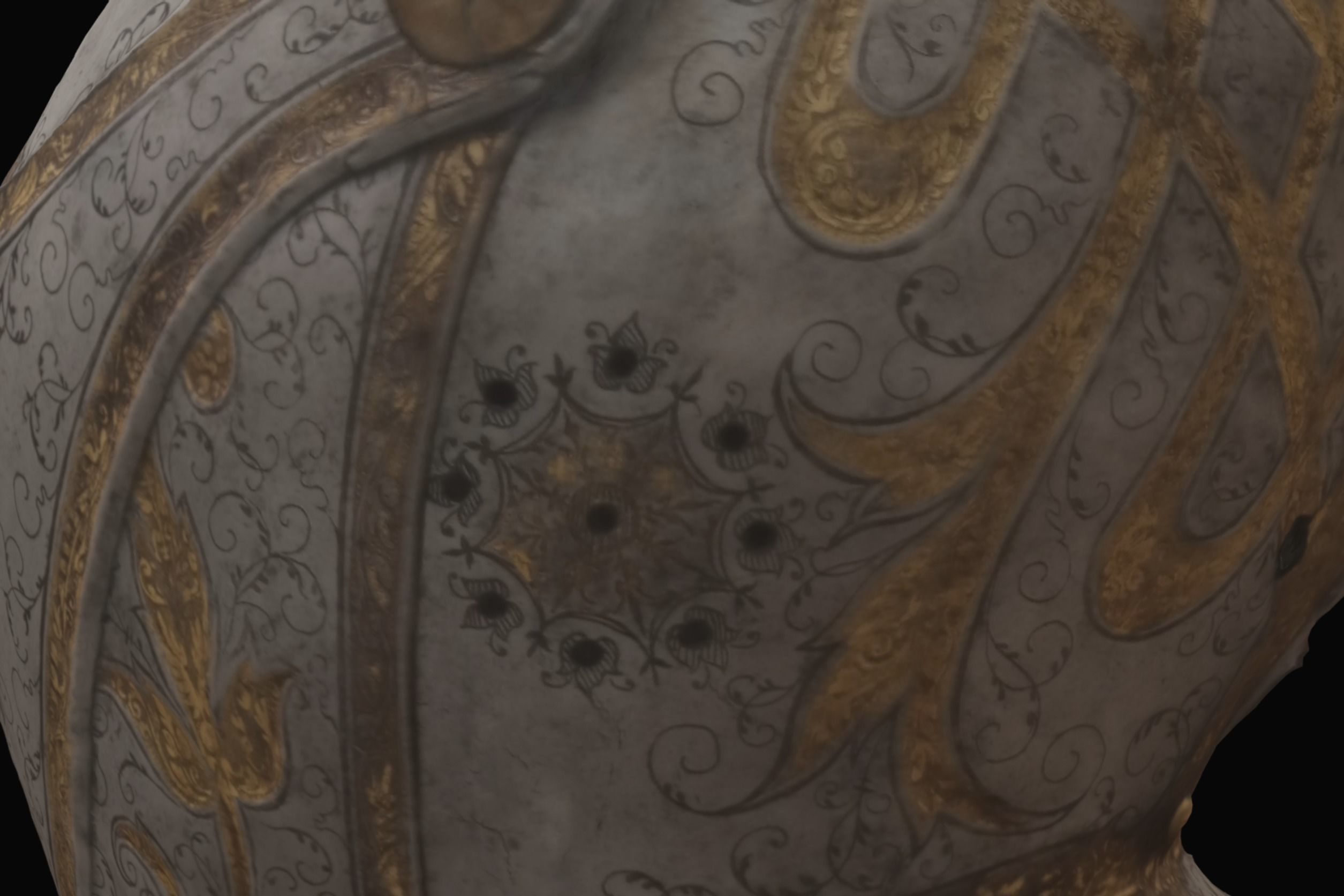 Gold and Silver Knights Helmet Photogrammetry scan 3D model_13