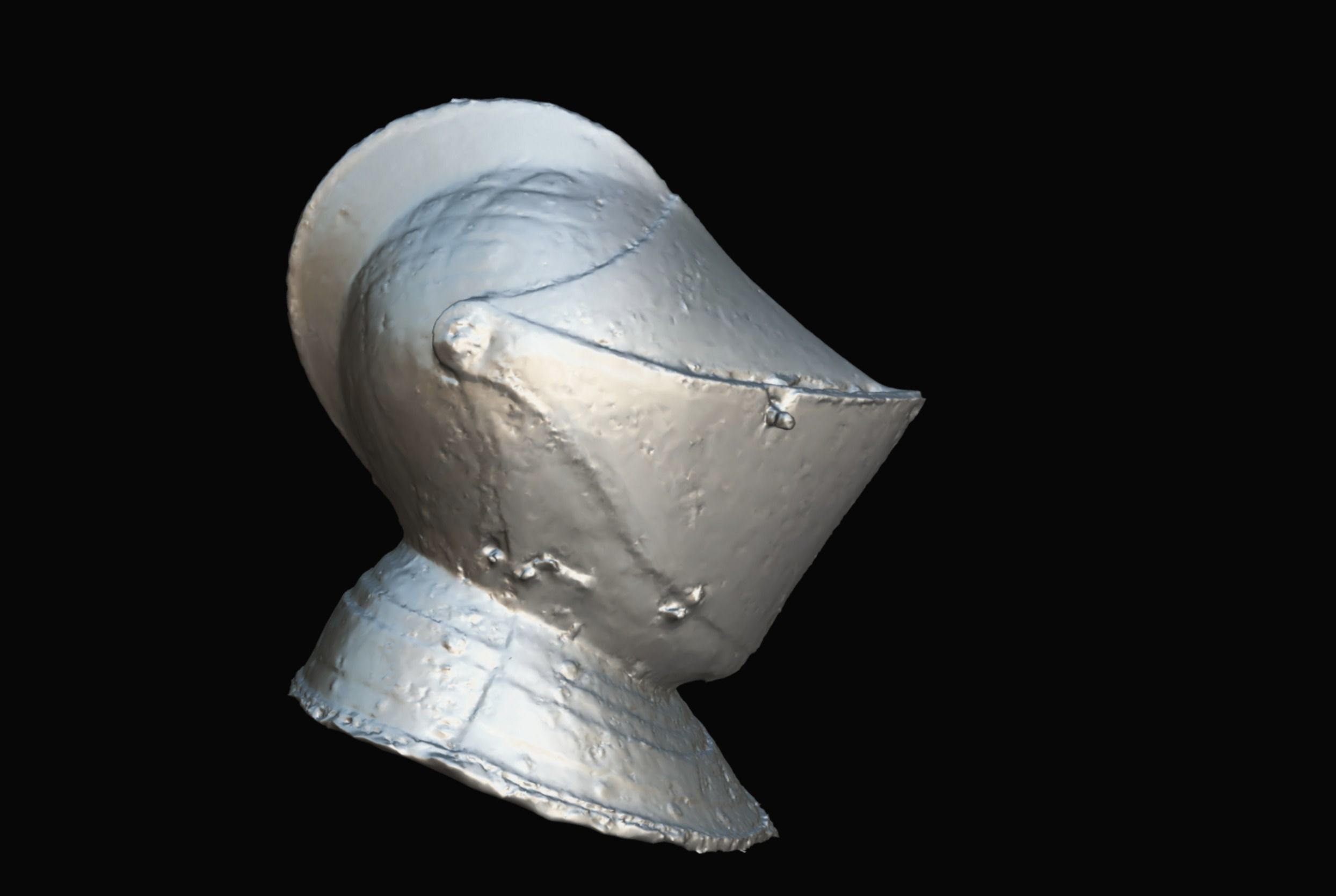 Gold and Silver Knights Helmet Photogrammetry scan 3D model_6