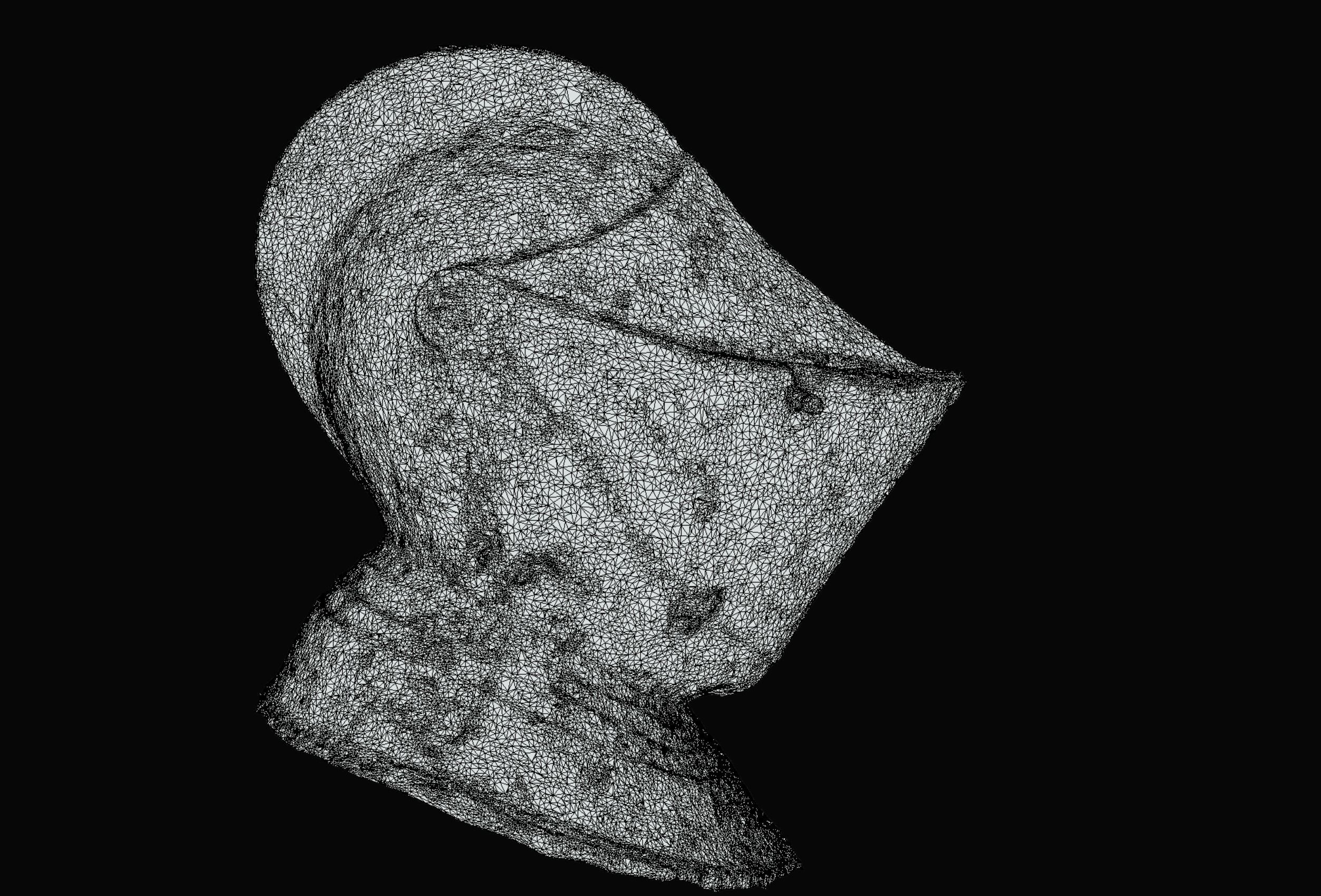 Gold and Silver Knights Helmet Photogrammetry scan 3D model_7