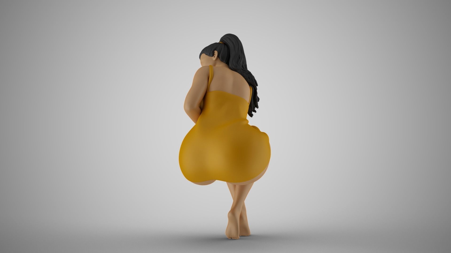 Sitting Woman Thinking 6 3D print model_9