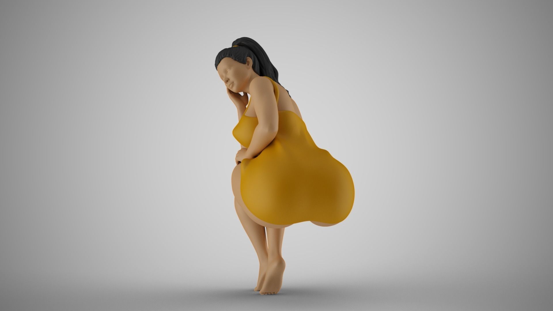 Sitting Woman Thinking 6 3D print model_10