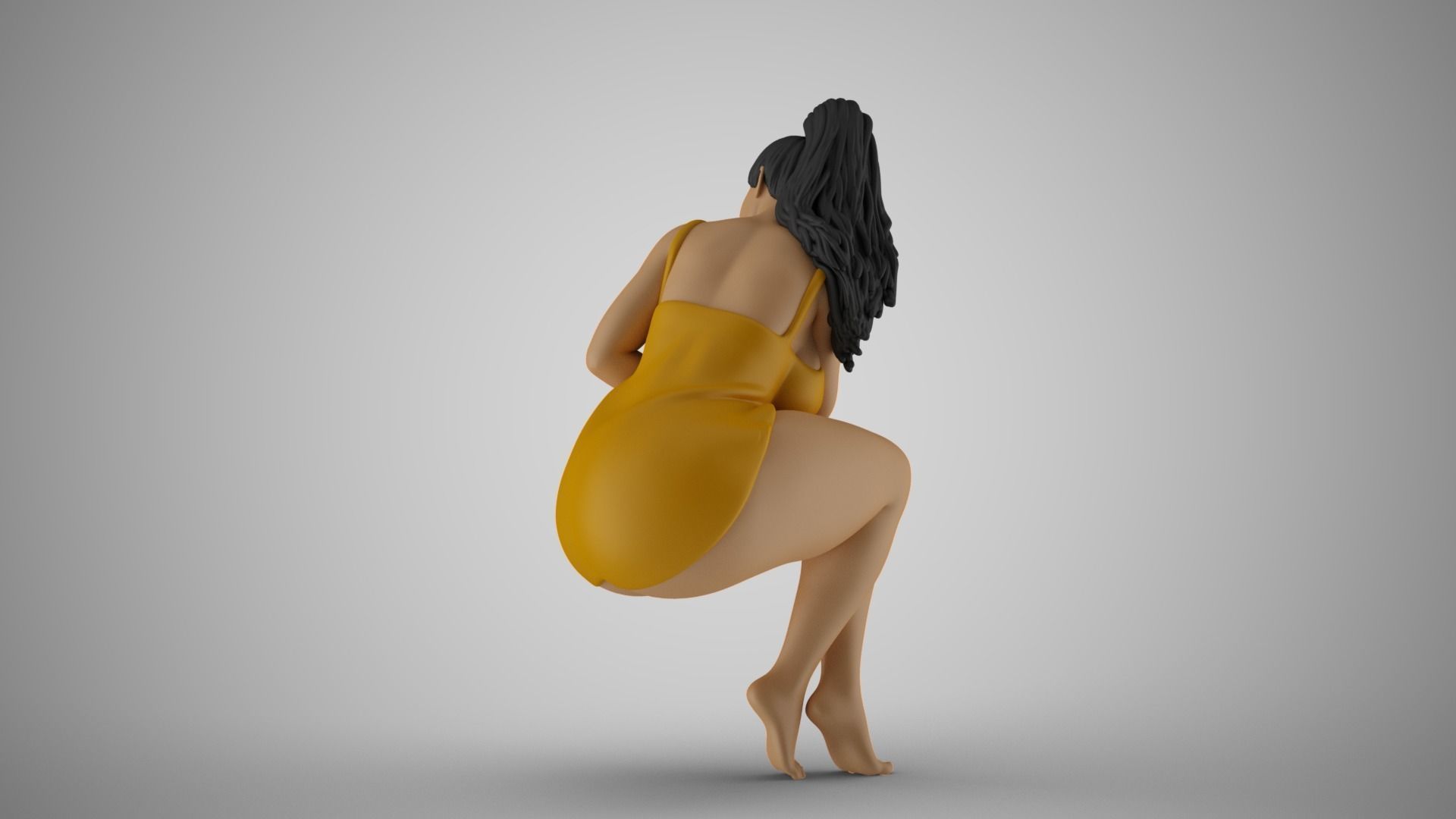 Sitting Woman Thinking 6 3D print model_8