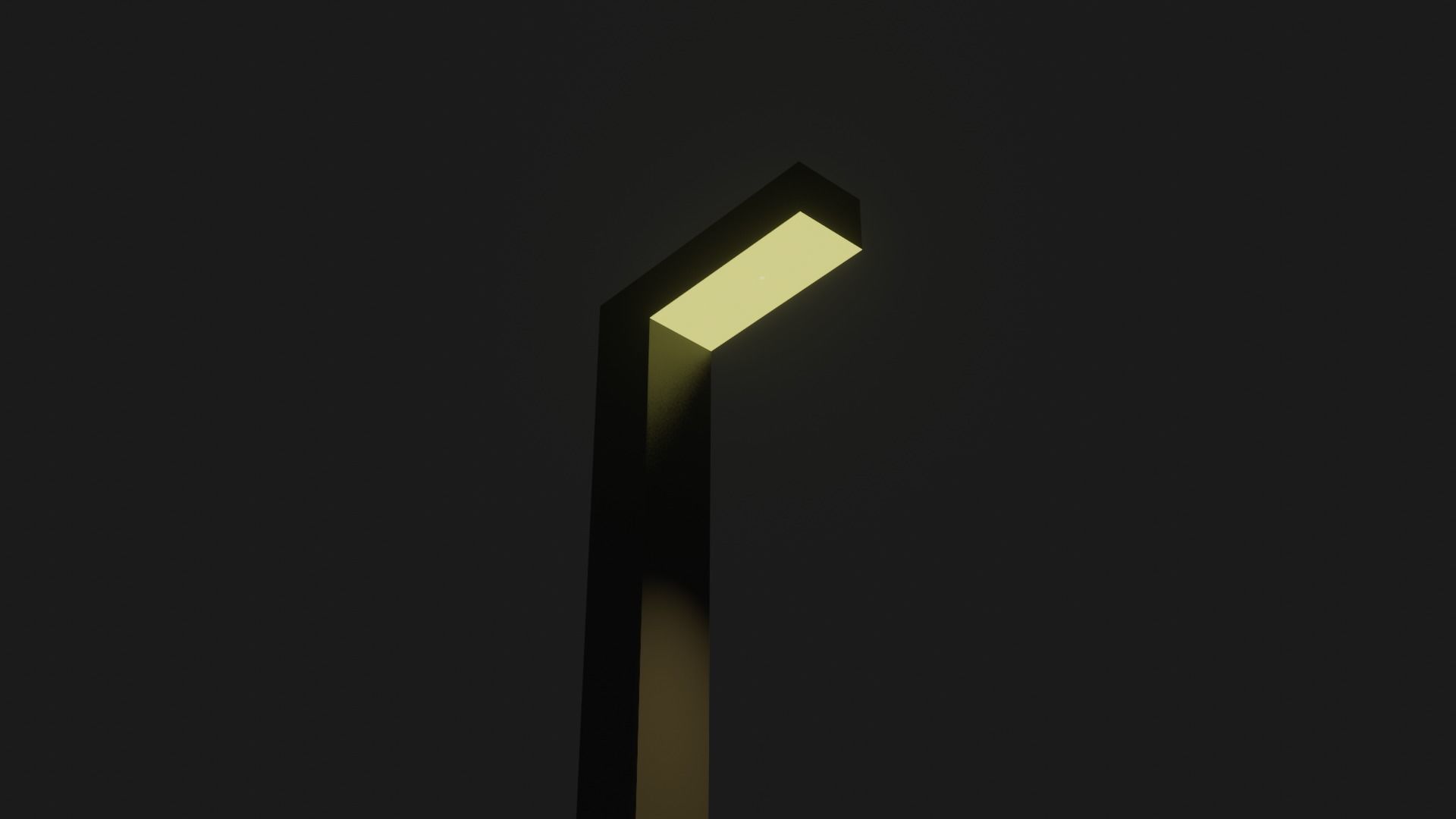 Low-Poly Street With Street Lamps Low-poly 3D model_3