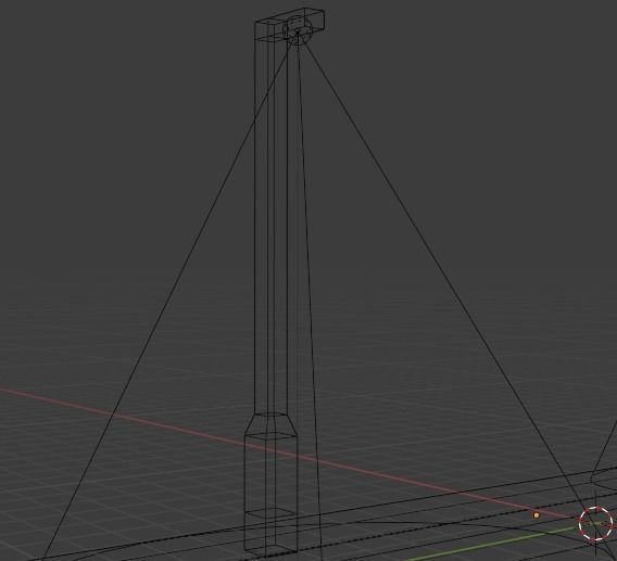 Low-Poly Street With Street Lamps Low-poly 3D model_7