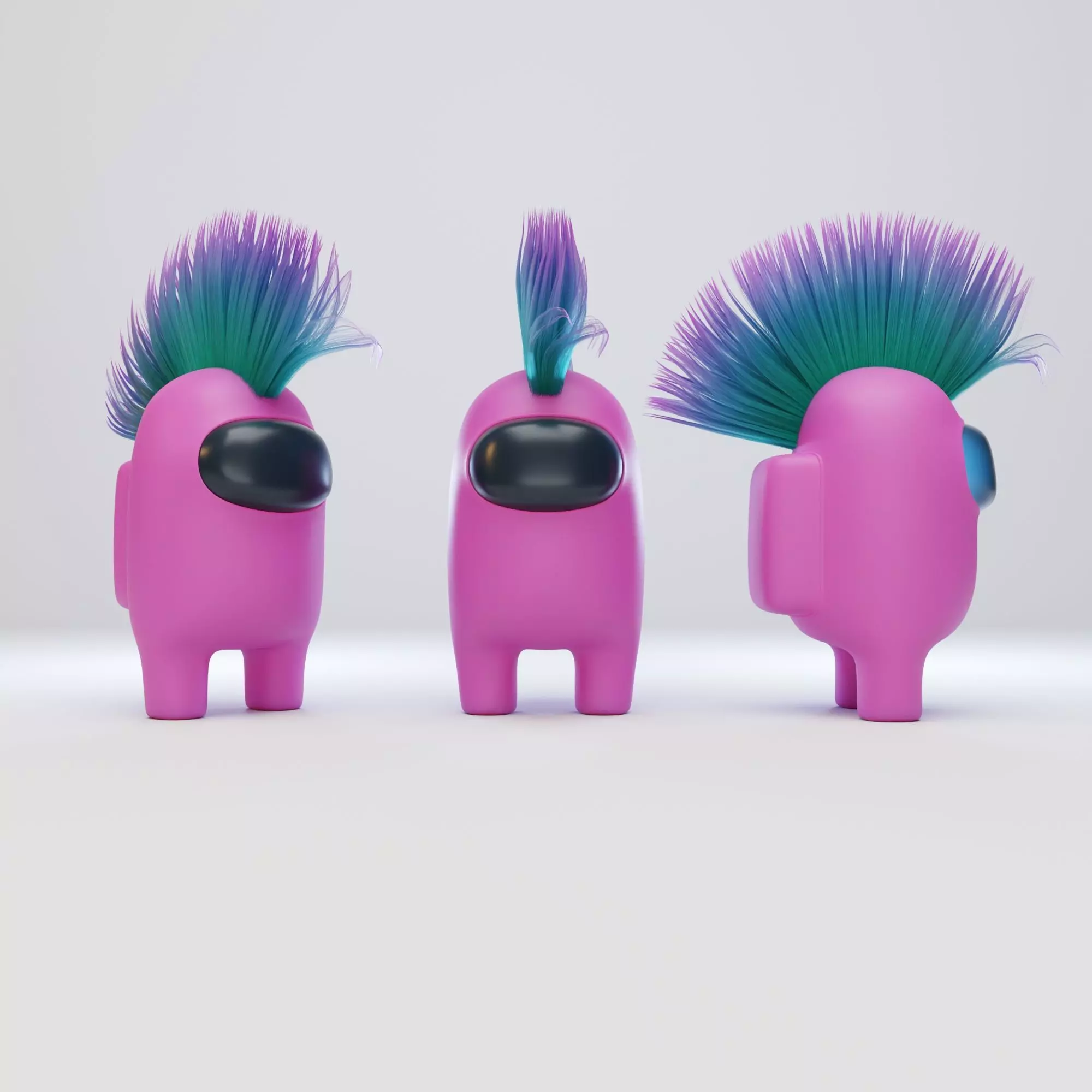 Among Us Mohawk Character  3D model_0