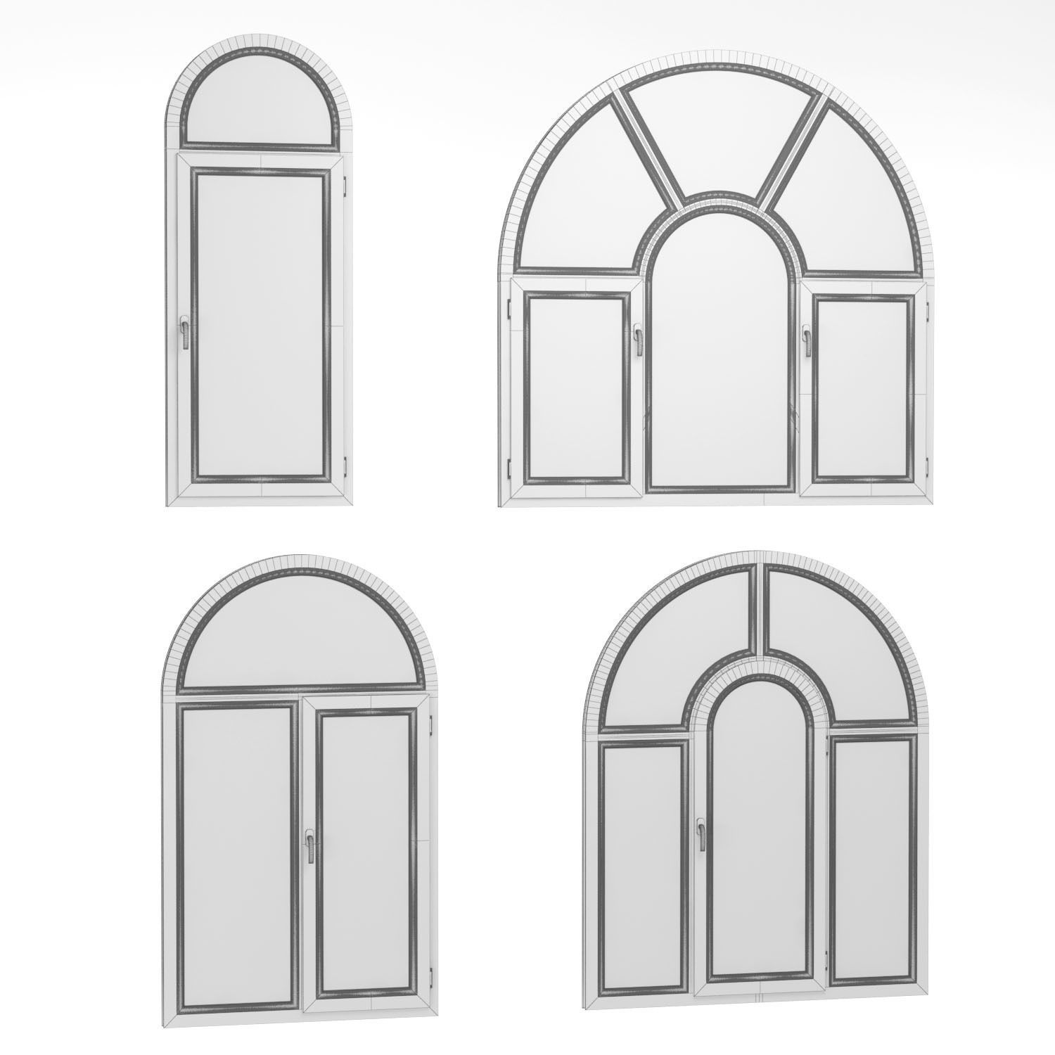Plastic windows collection 3D model_14