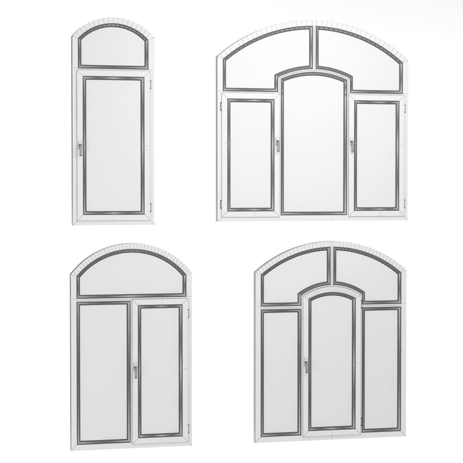 Plastic windows collection 3D model_10