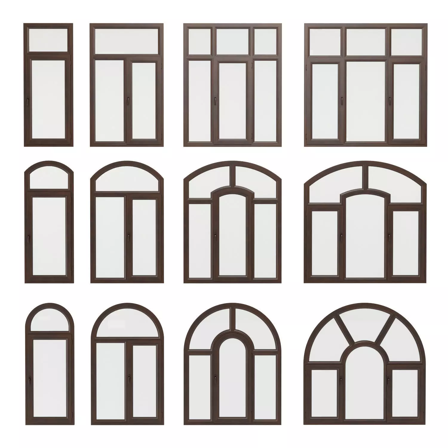 Plastic windows collection 3D model_0