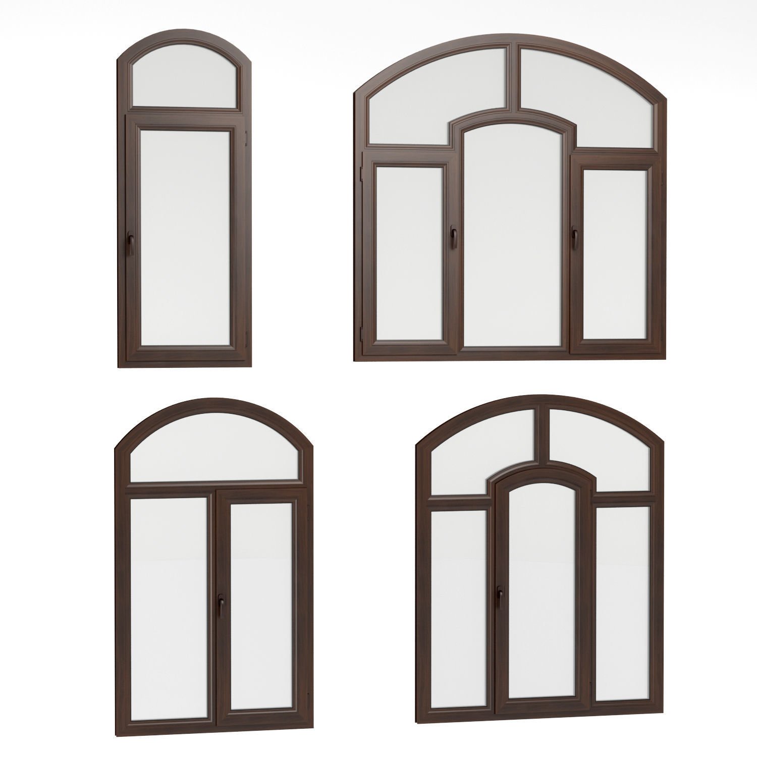Plastic windows collection 3D model_1