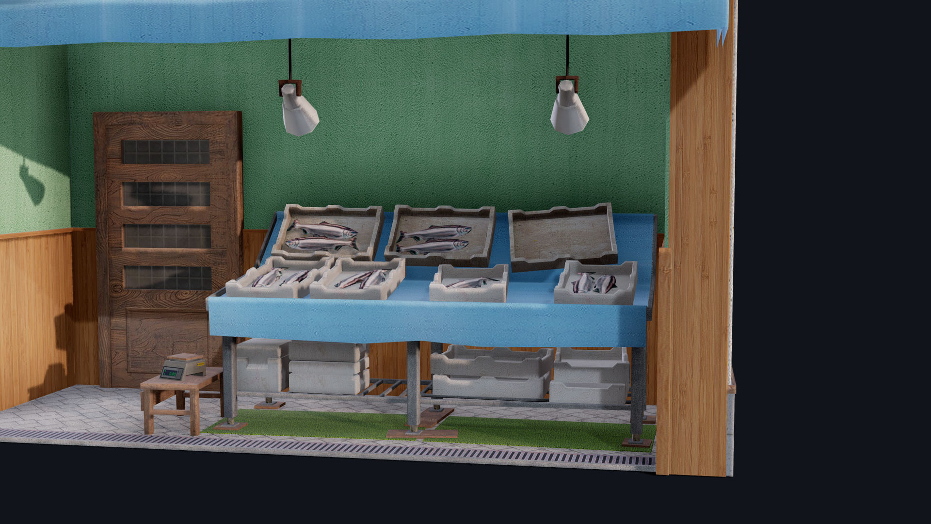 Tokyo Fishmonger Low-poly 3D model_15