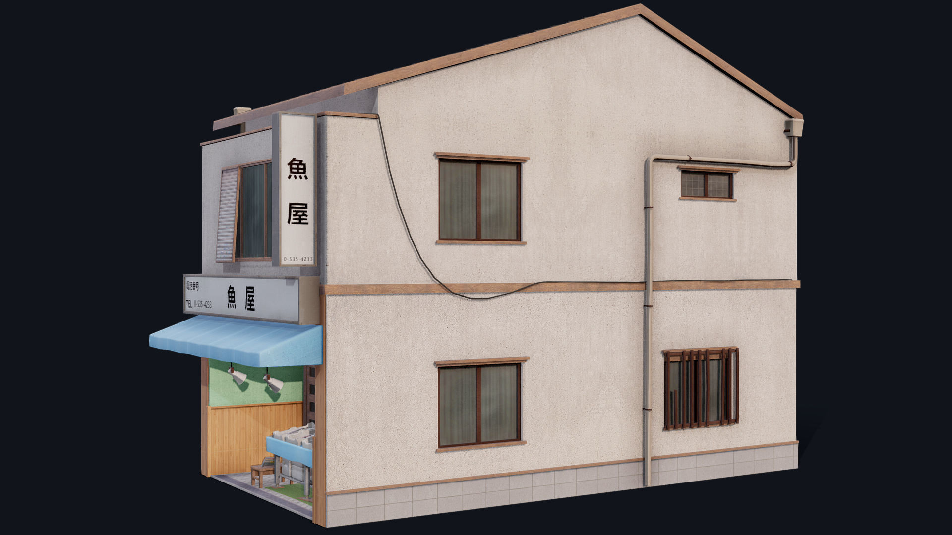 Tokyo Fishmonger Low-poly 3D model_10